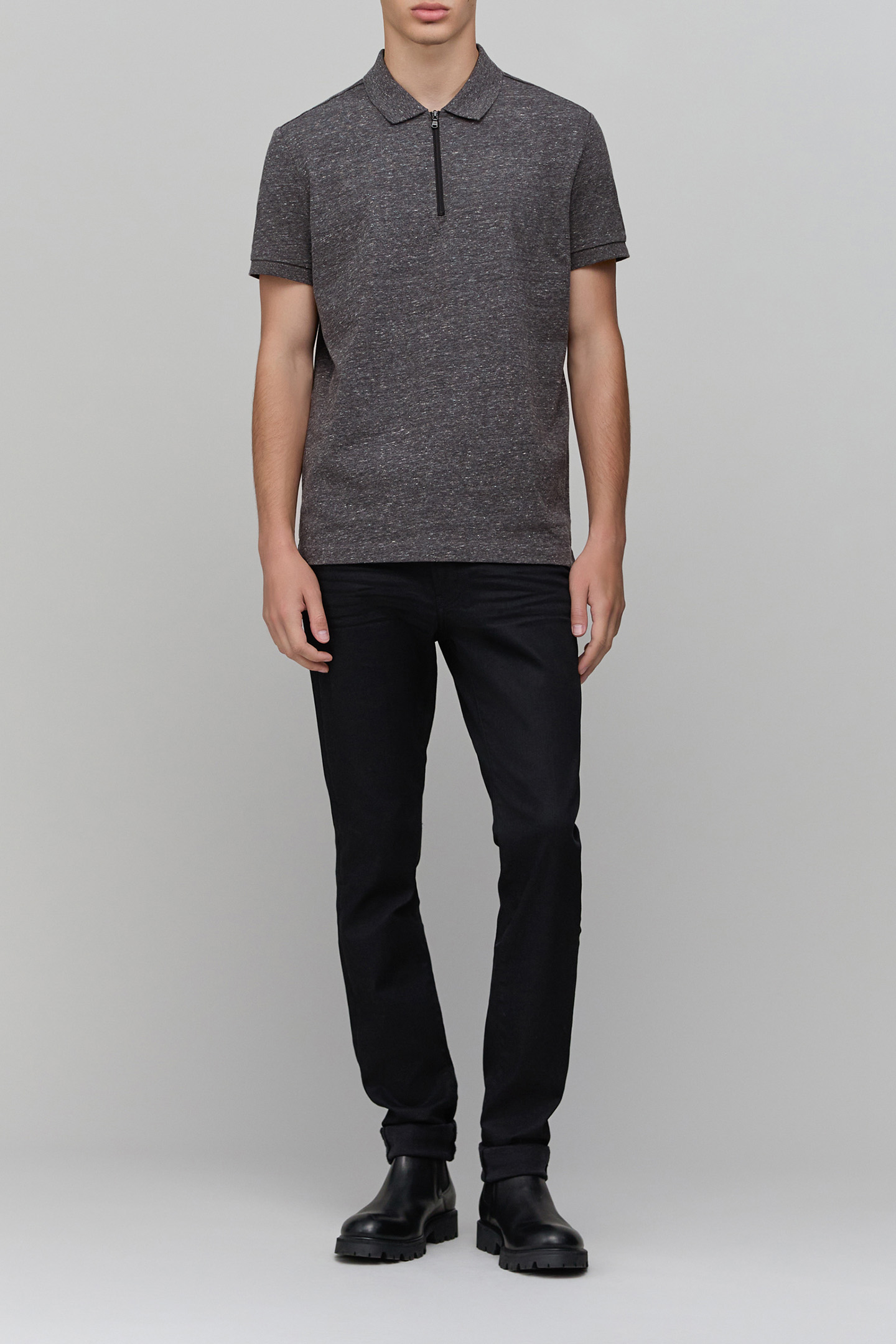 DRY FAST GRAPHITE ZIP POLO SHIRT 3