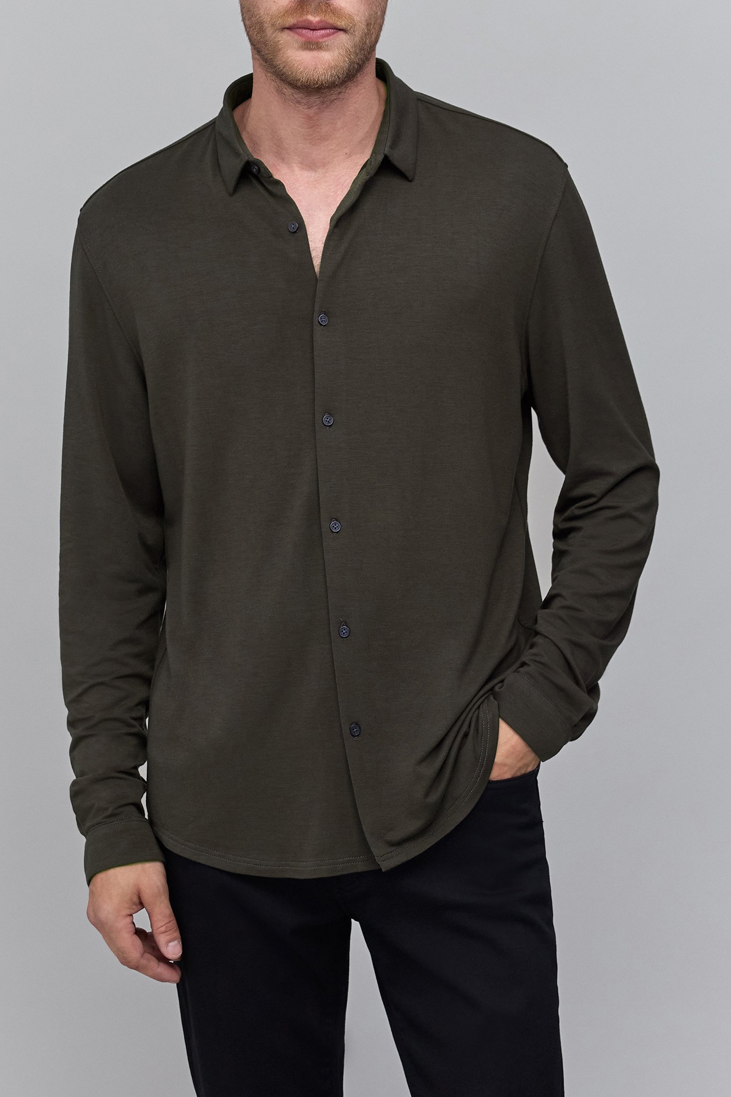 SHIRT REGULAR DARK GREEN MESH ULTRA MOBILITY HOMME 1