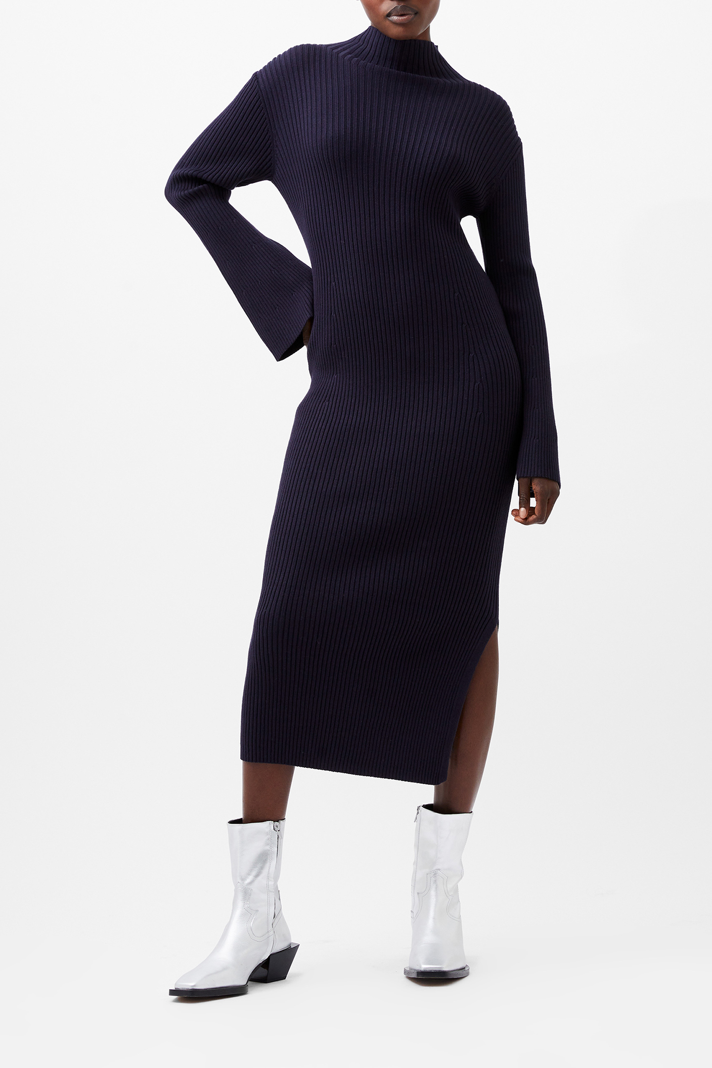 LOLLY MARI FLARE SLV DRESS MARINE 1