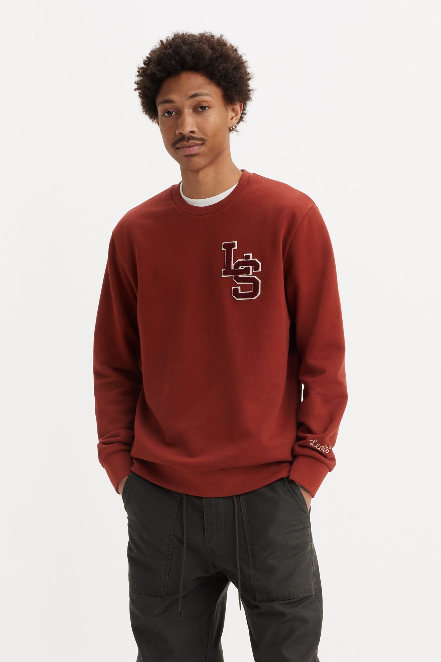 STANDARD GRAPHIC CREW LS LETTERMAN CREW by Levi's