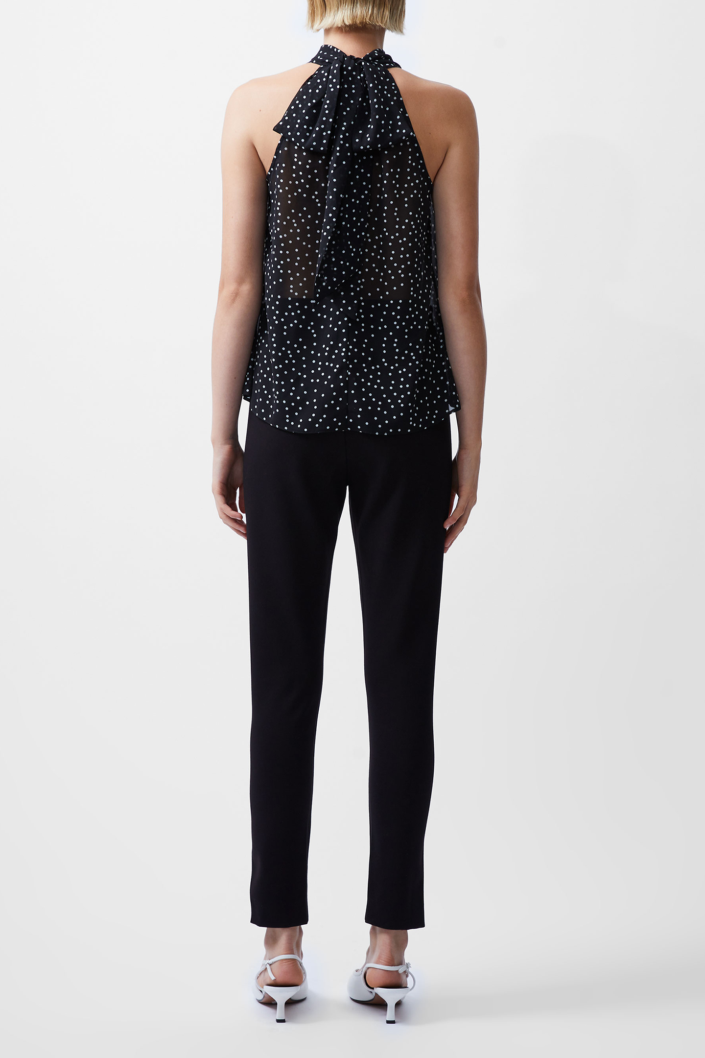 POLKA DOT ROSETTA TOP BLACK/WHITE 3
