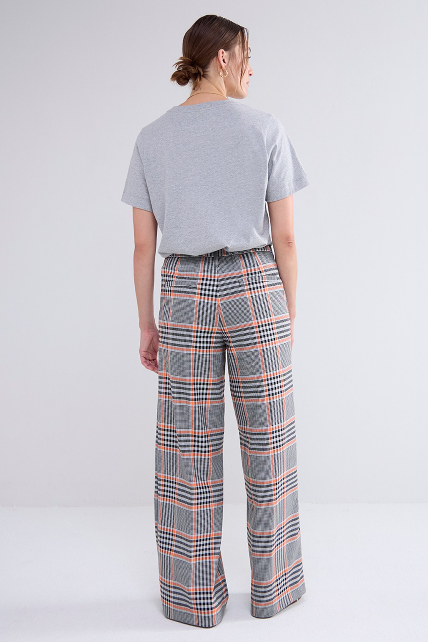 TROUSERS ORANGE CHECK PRINTS 3
