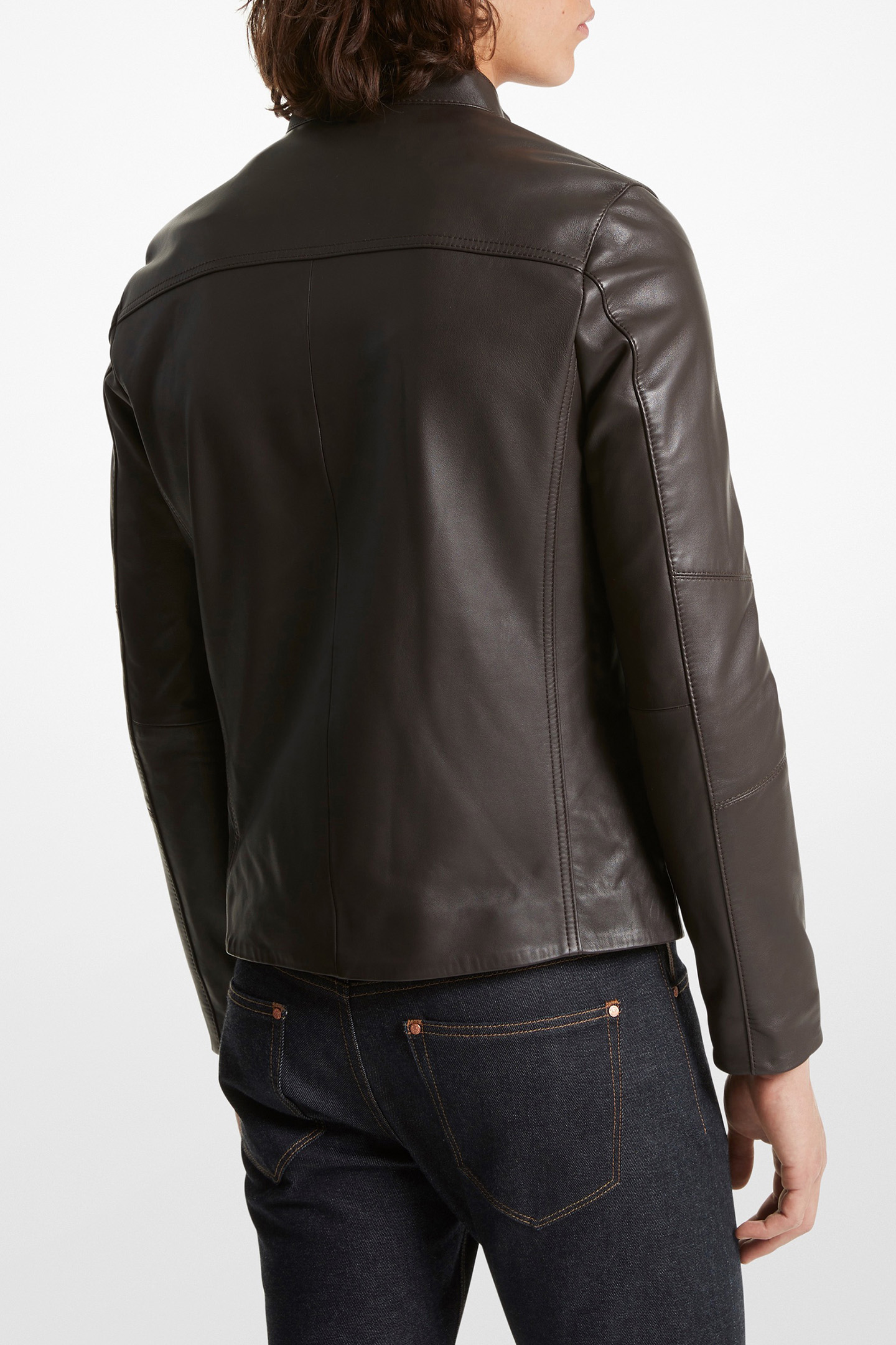 RACER JACKET IN CHOCOLATE BROWN 2