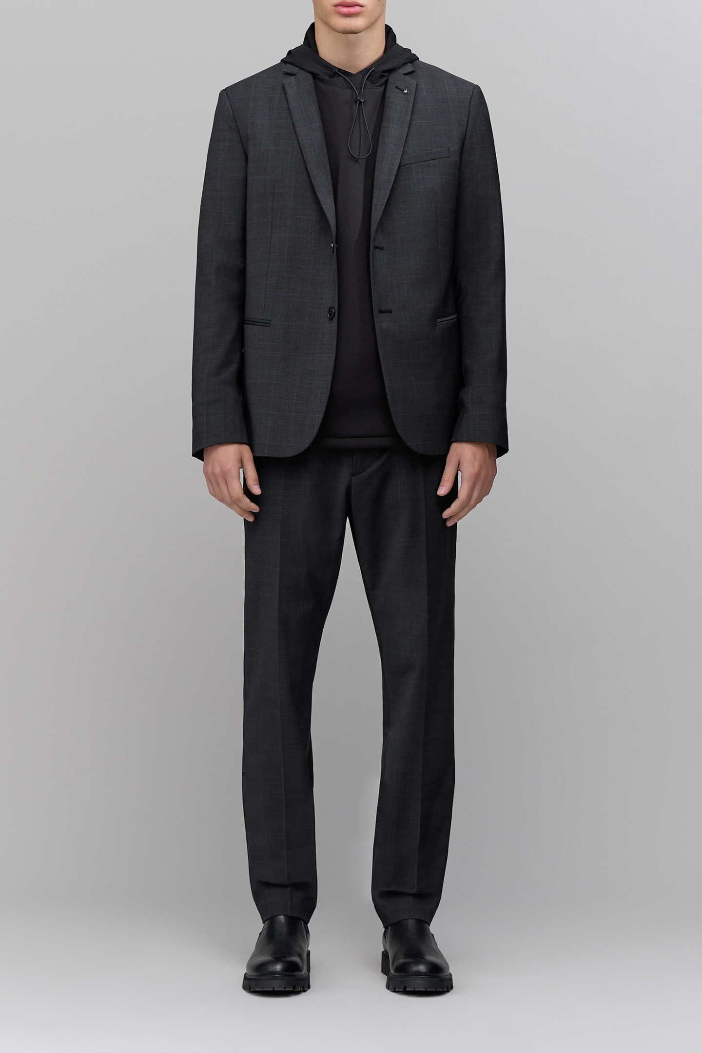 BLACK NEOPRENE HOODED SWEATSHIRT EASY CARE HOMME 5