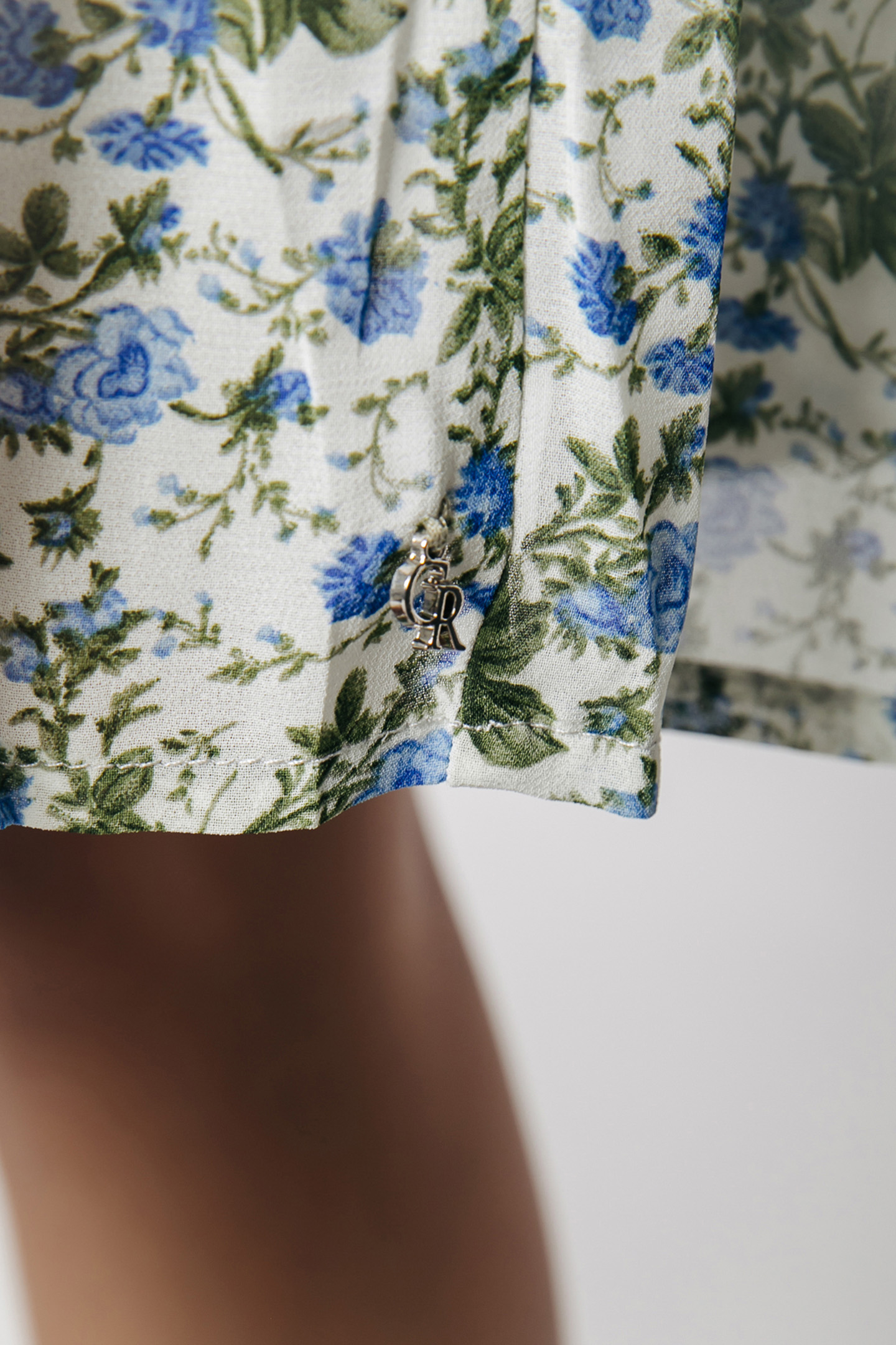 ELODIE FLOWER SPAGHETTI MINI DRESS SOFT BLUE 4