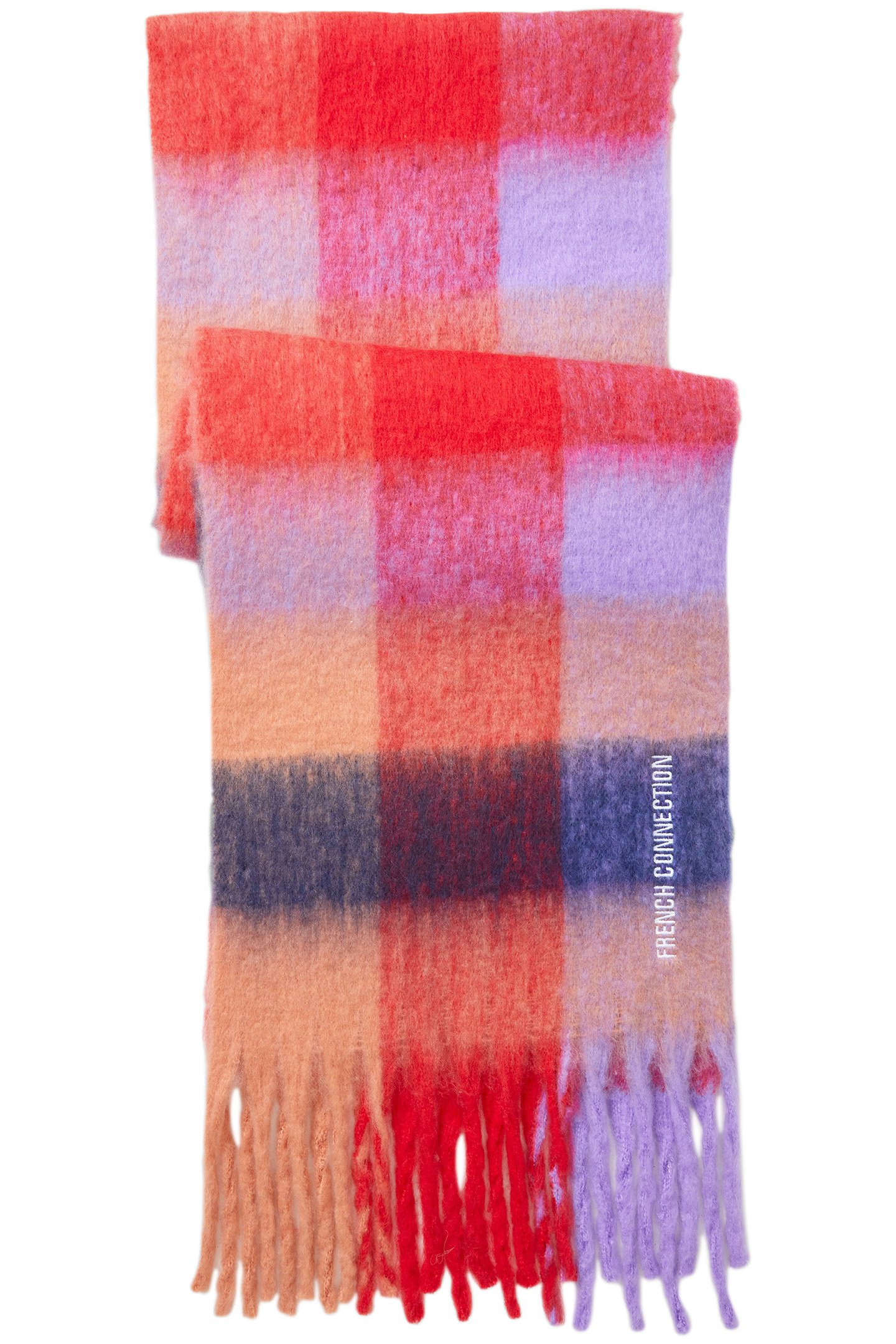 SUPER SOFT CHECK SCARF MULTI RED by French Connection
