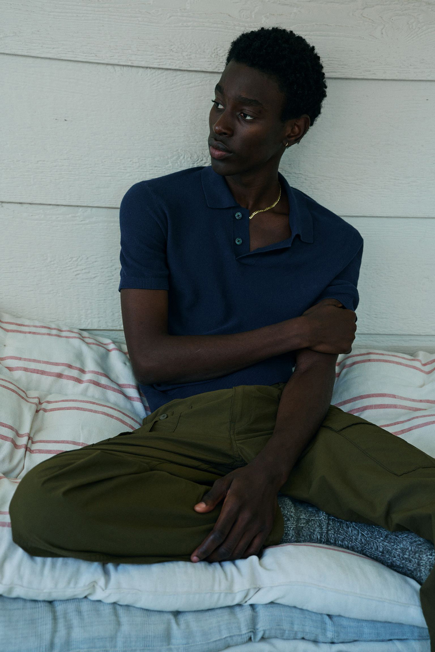 SWEATER KNIT POLO LINEN SEED STITCH DRES 6