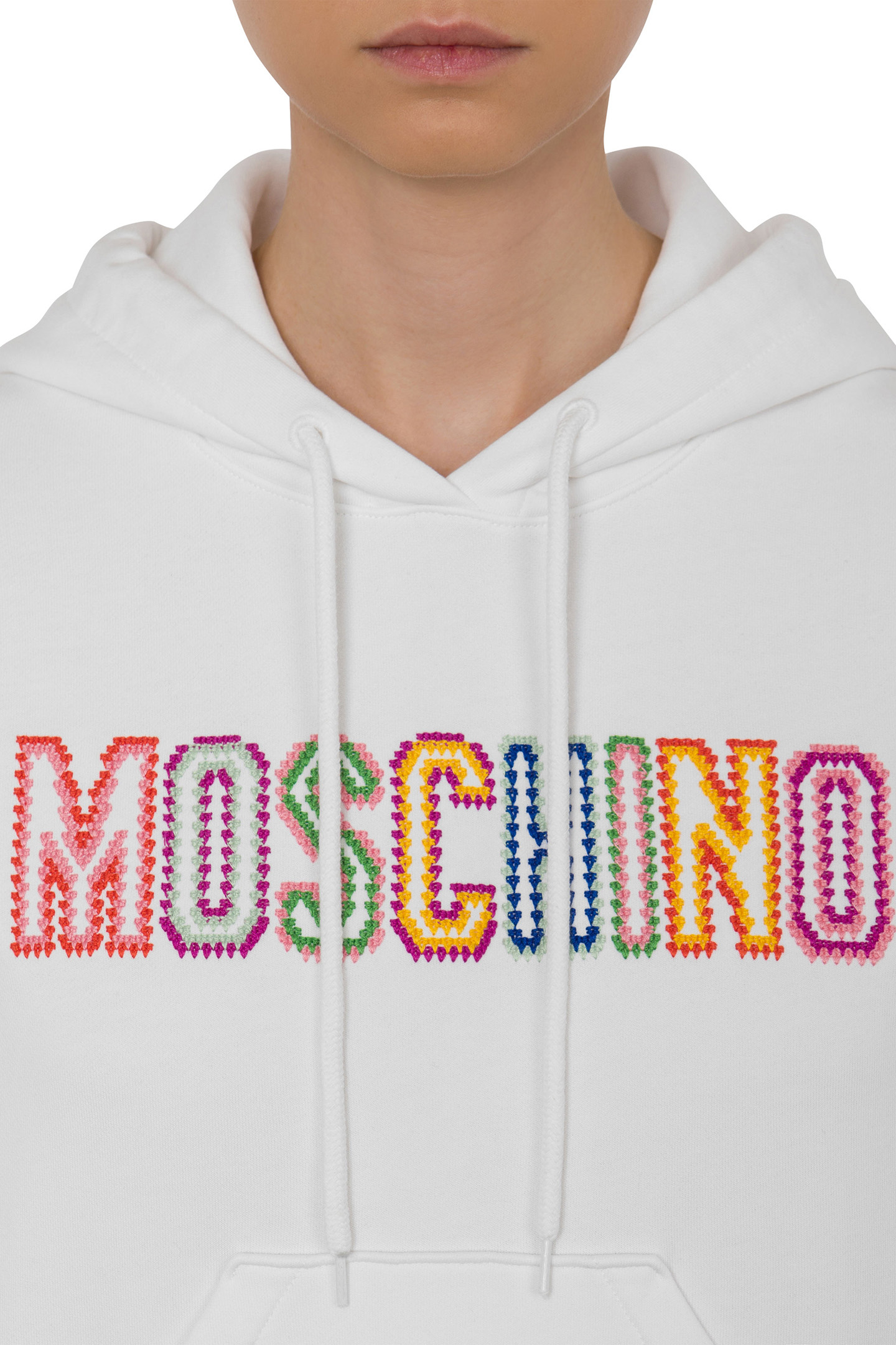 CROCHET LOGO ORGANIC COTTON SWEATSHIRT WHITE 4