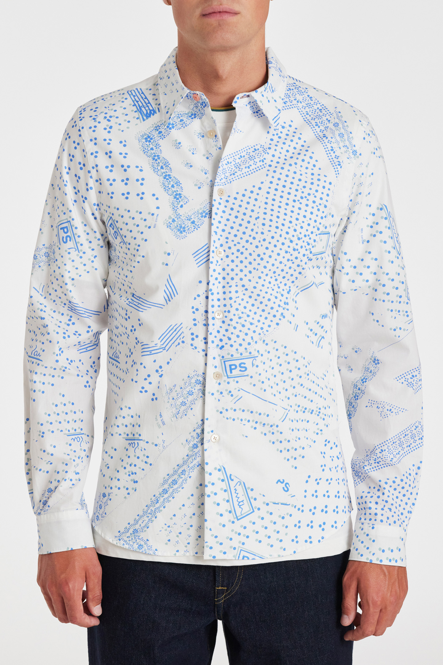 MENS LS TAILORED FIT SHIRT OFF WHITE 1