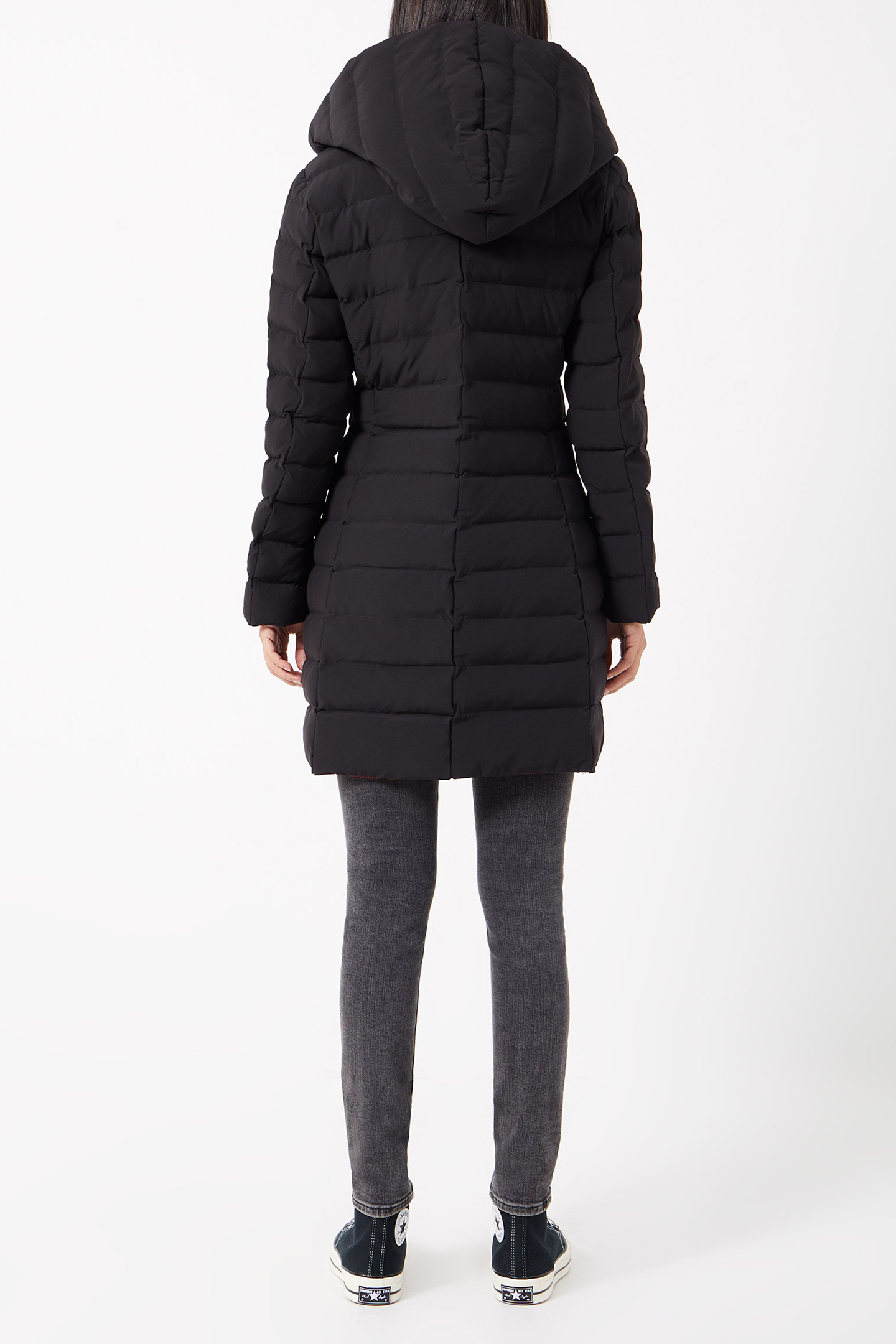 IOLANI MIDI PUFFER COAT BLACK/SETTING SUN 3