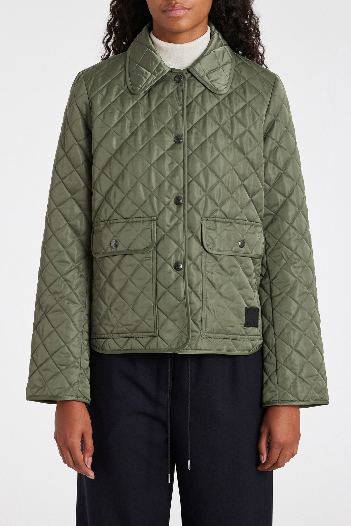 WOMENS QUILTED JACKET MILITARY GREEN 1