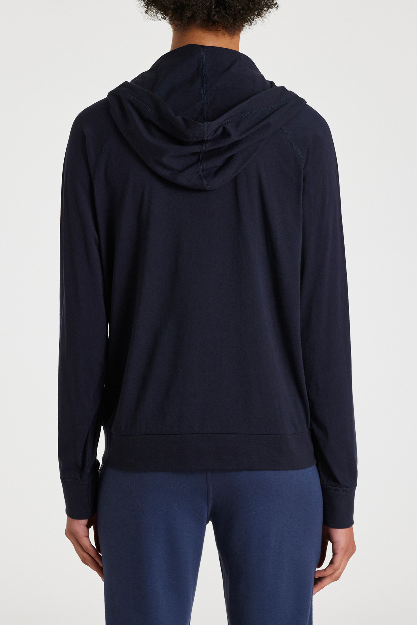 WOMEN TOP HOODED SWIRL INKY BLUE 2