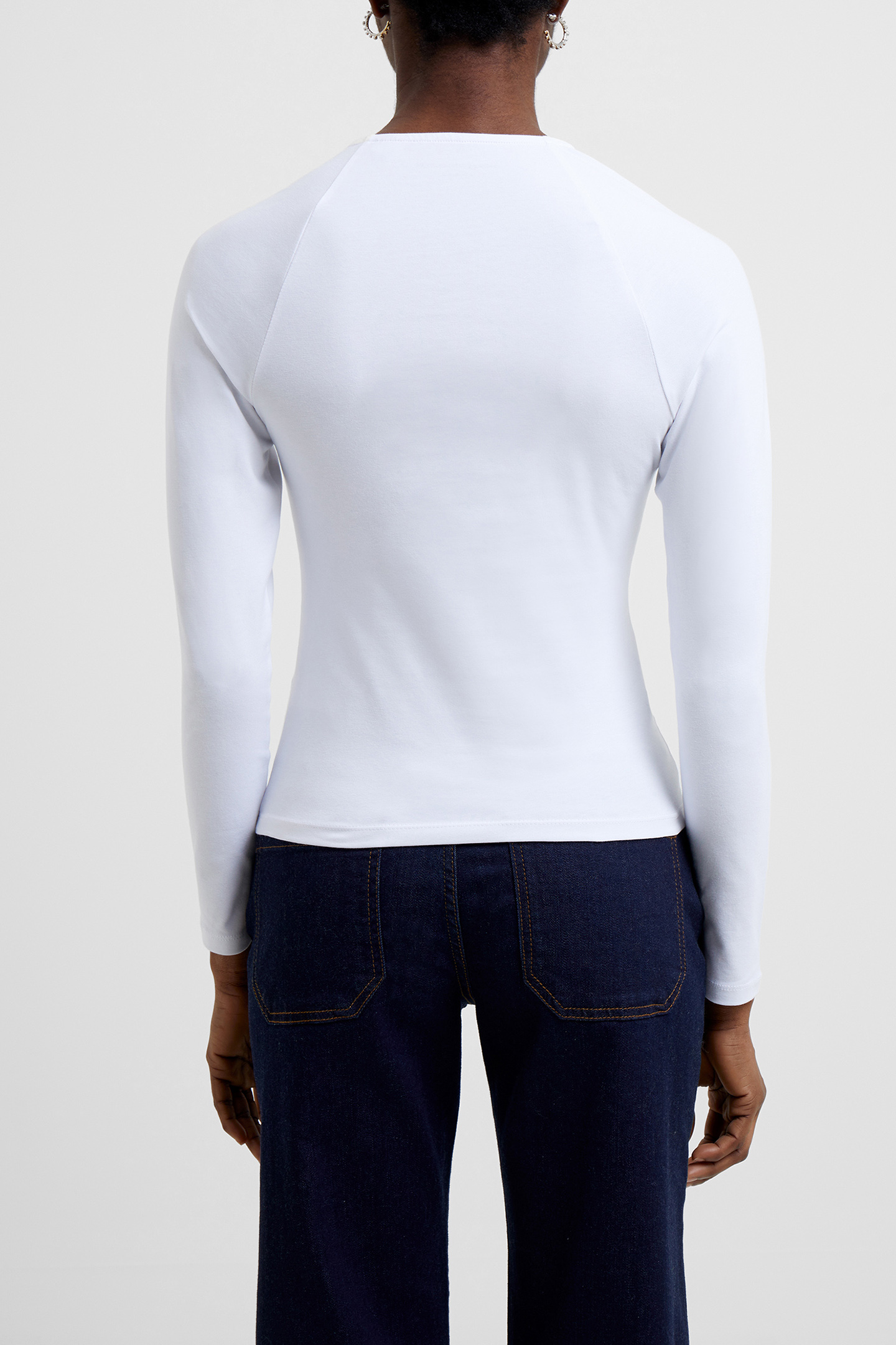 RALLIE COT ELAS LS SQ NK TEE LINEN WHITE 2