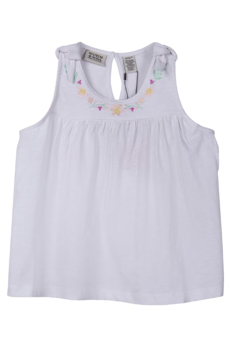 GIRLS S&S SLUB JERSEY FASHION TOP WHITE TRADITIONAL by Scotch & Soda