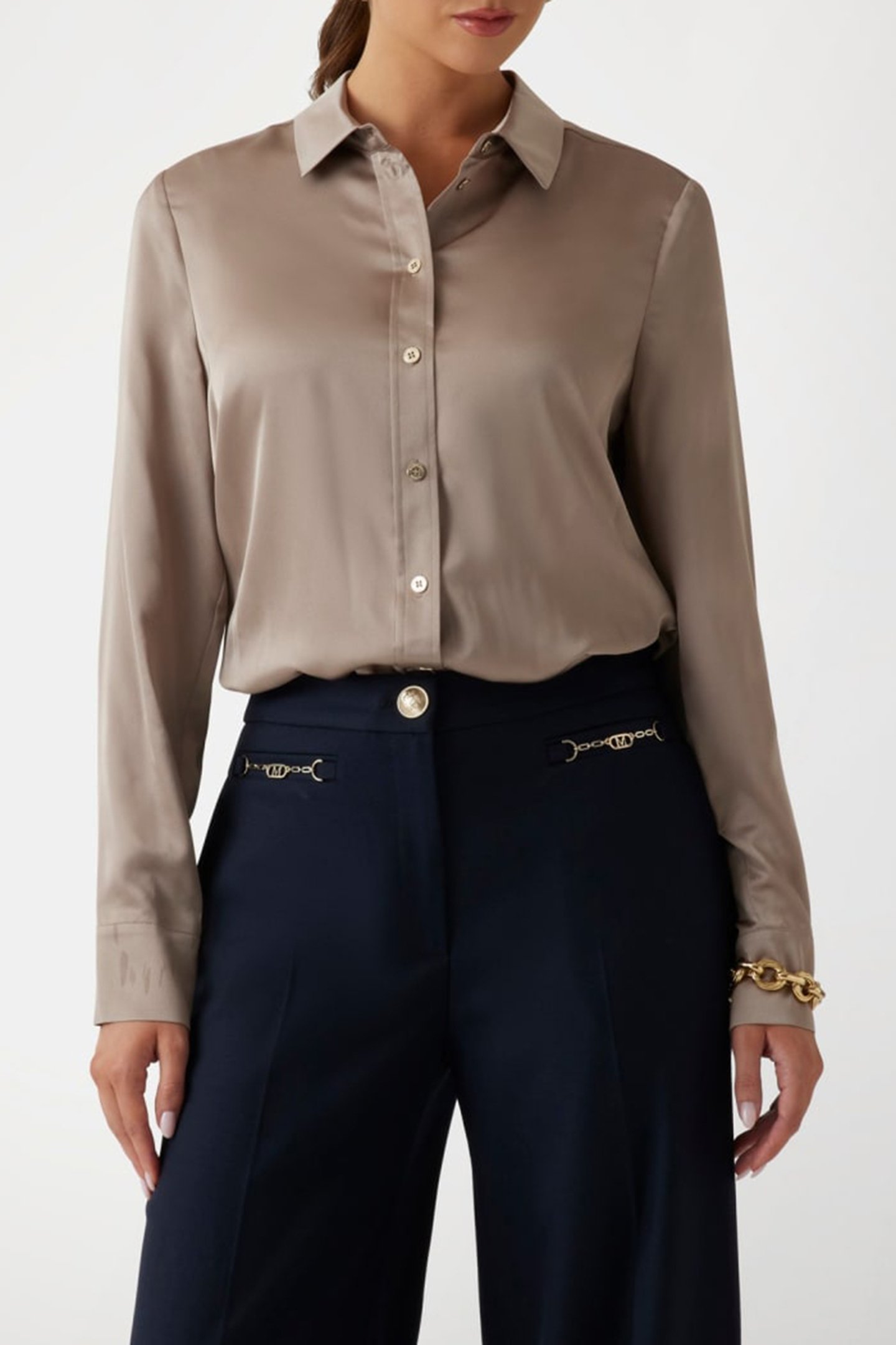 MELISSA SOLID SHIRT SILK TAUPE by Marciano by Guess