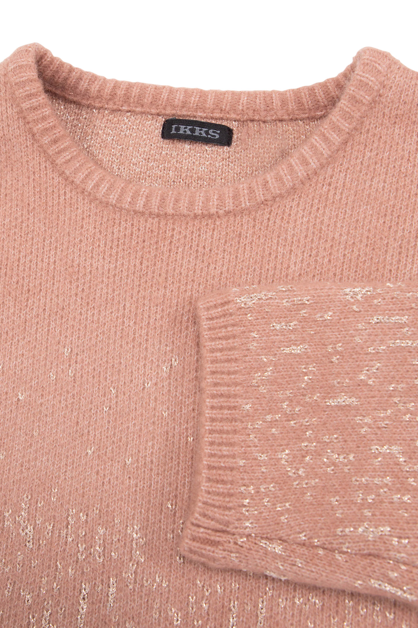 GIRL'S PINK JACQUARD LUREX SWEATER DRESS 6