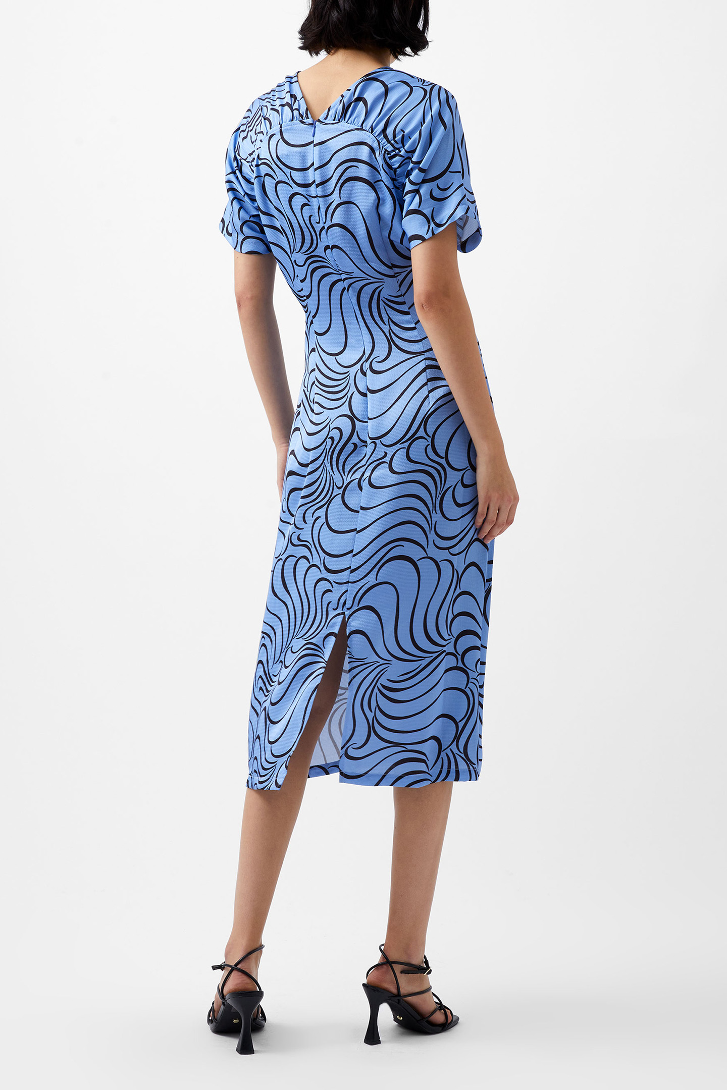 FELECIA ELIZA DRESS DUSTED BLUE/BLACKOUT 2