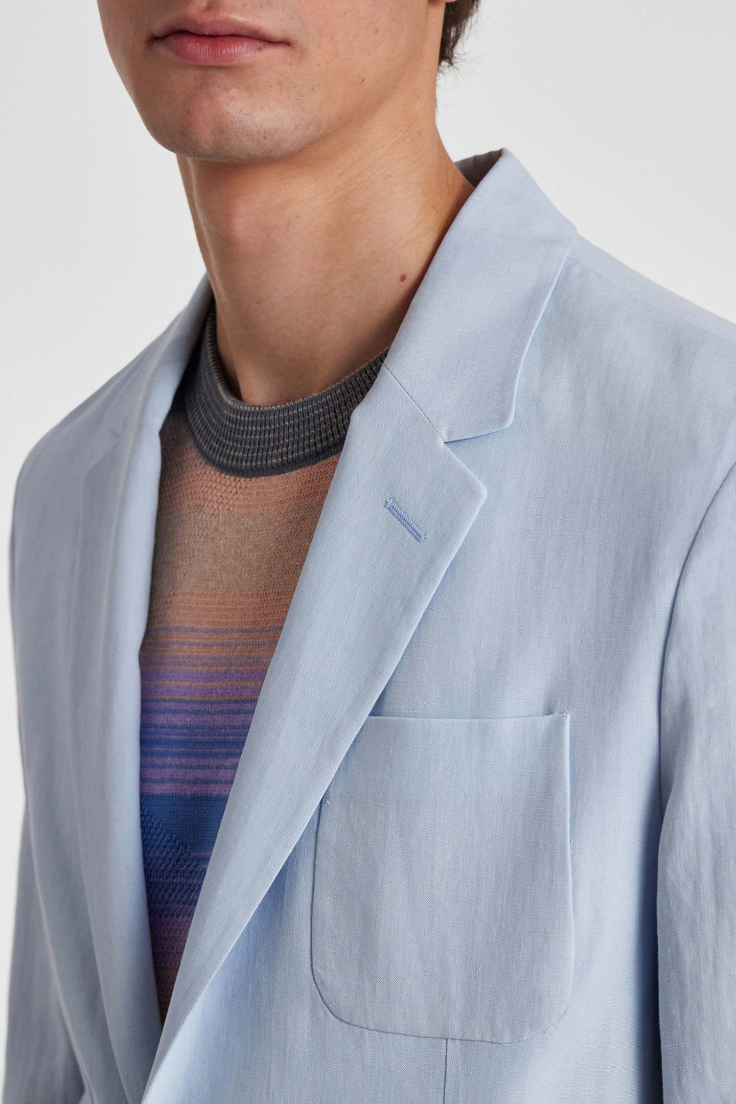 MENS 2 BTN PATCH POCKET JACKET BLUE 5