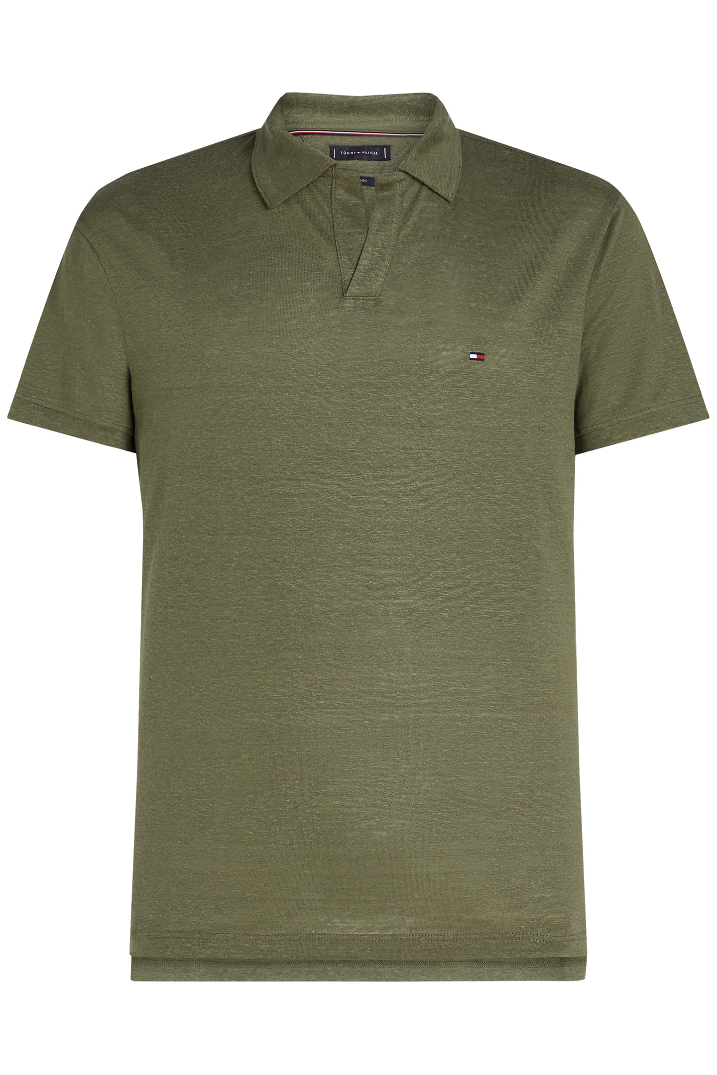 PURE LINEN SHORT SLEEVE POLO SHIRT, NORMAL FIT, BATTLE GREEN 4