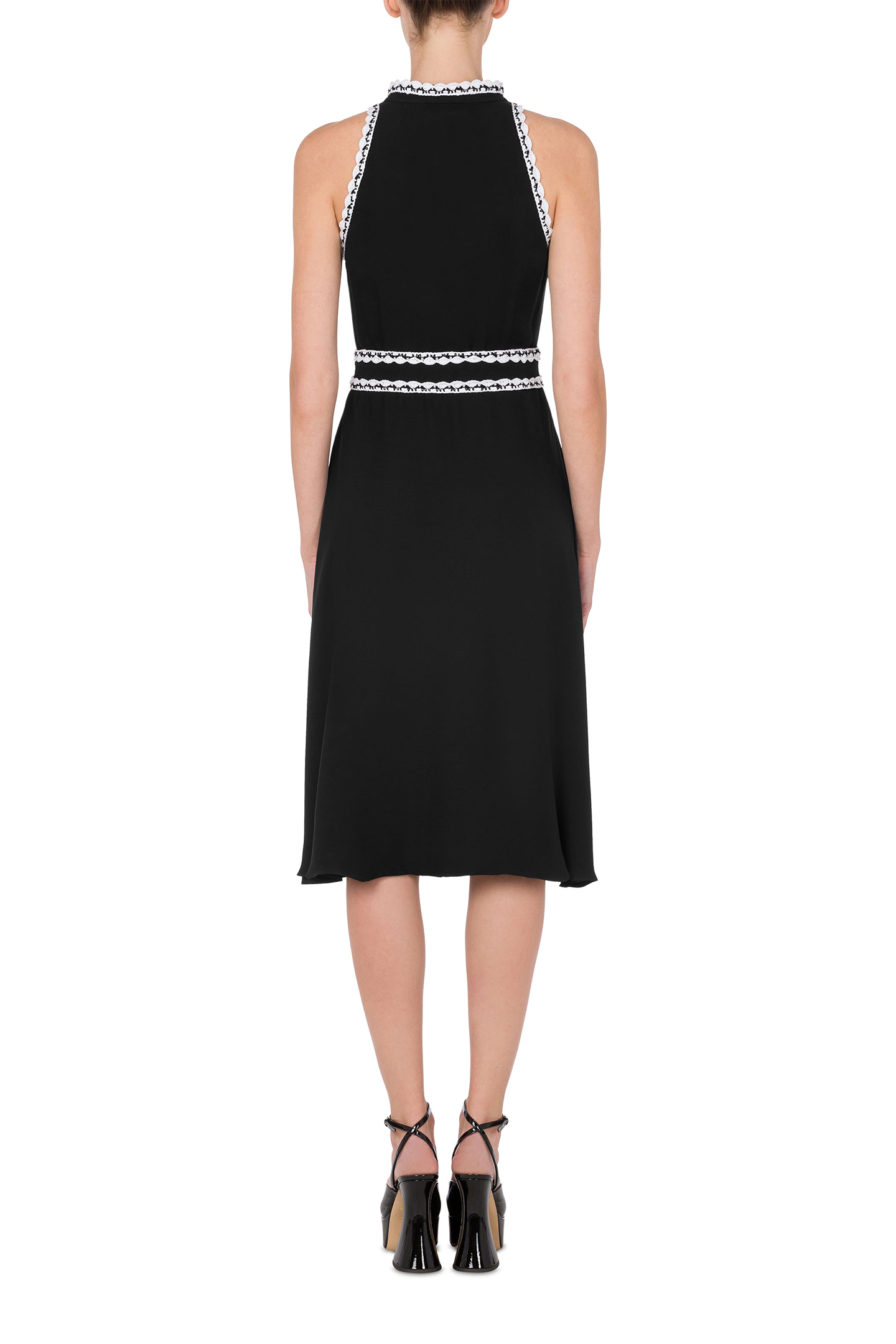 CHARMEUSE DRESS CROCHET DETAILS BLACK 2