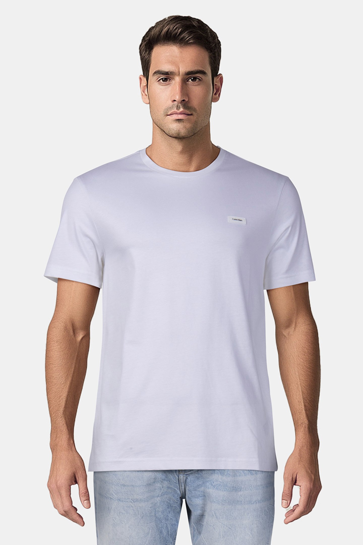 SMOOTH COTTON T-SHIR BRIGHT WHITE by Calvin Klein