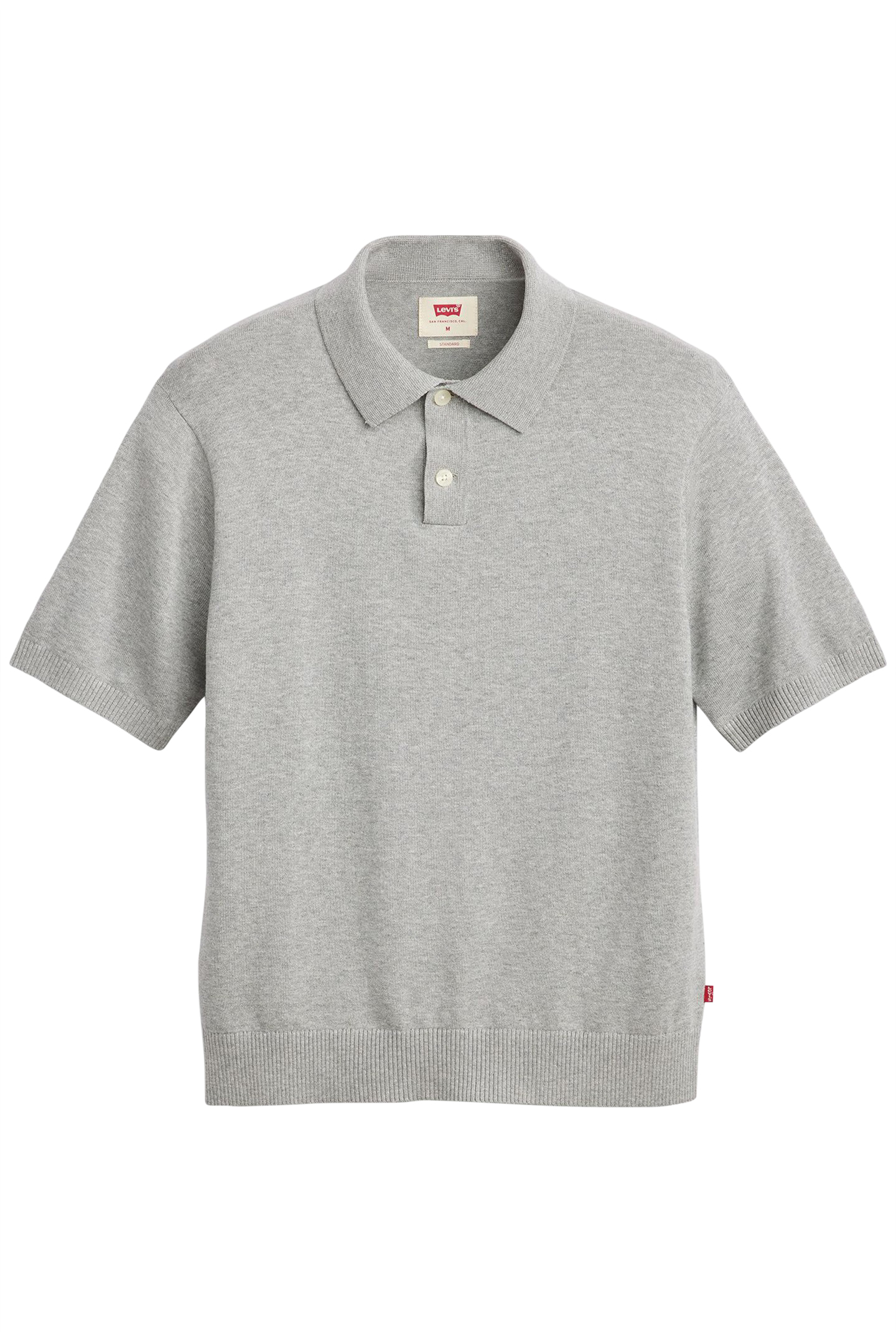 SWEATER KNIT POLO MID TONE GREY HEATHER 3