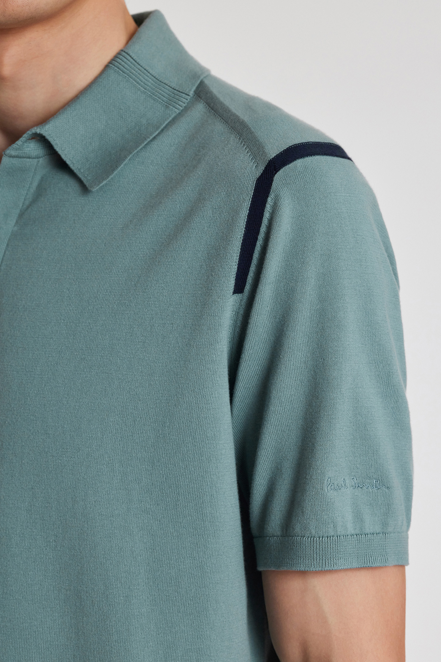 MENS SWEATER SS POLO GREYISH BLUE 4