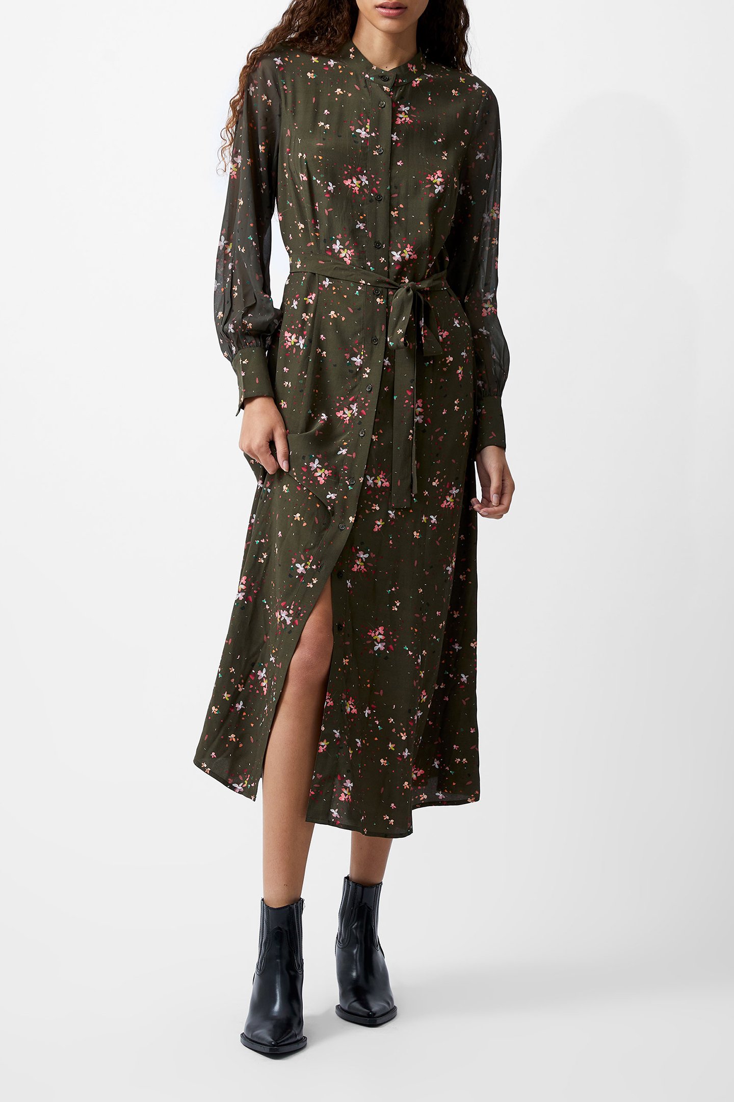 CARINA DELPHINE GGT MIX SHIRT OLIVE NIGHT MULTI by French Connection