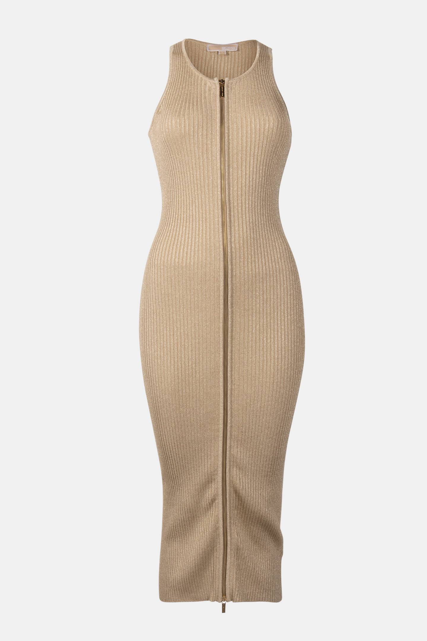 METALLIC ZIP TANK DRESS IN GOLD 3