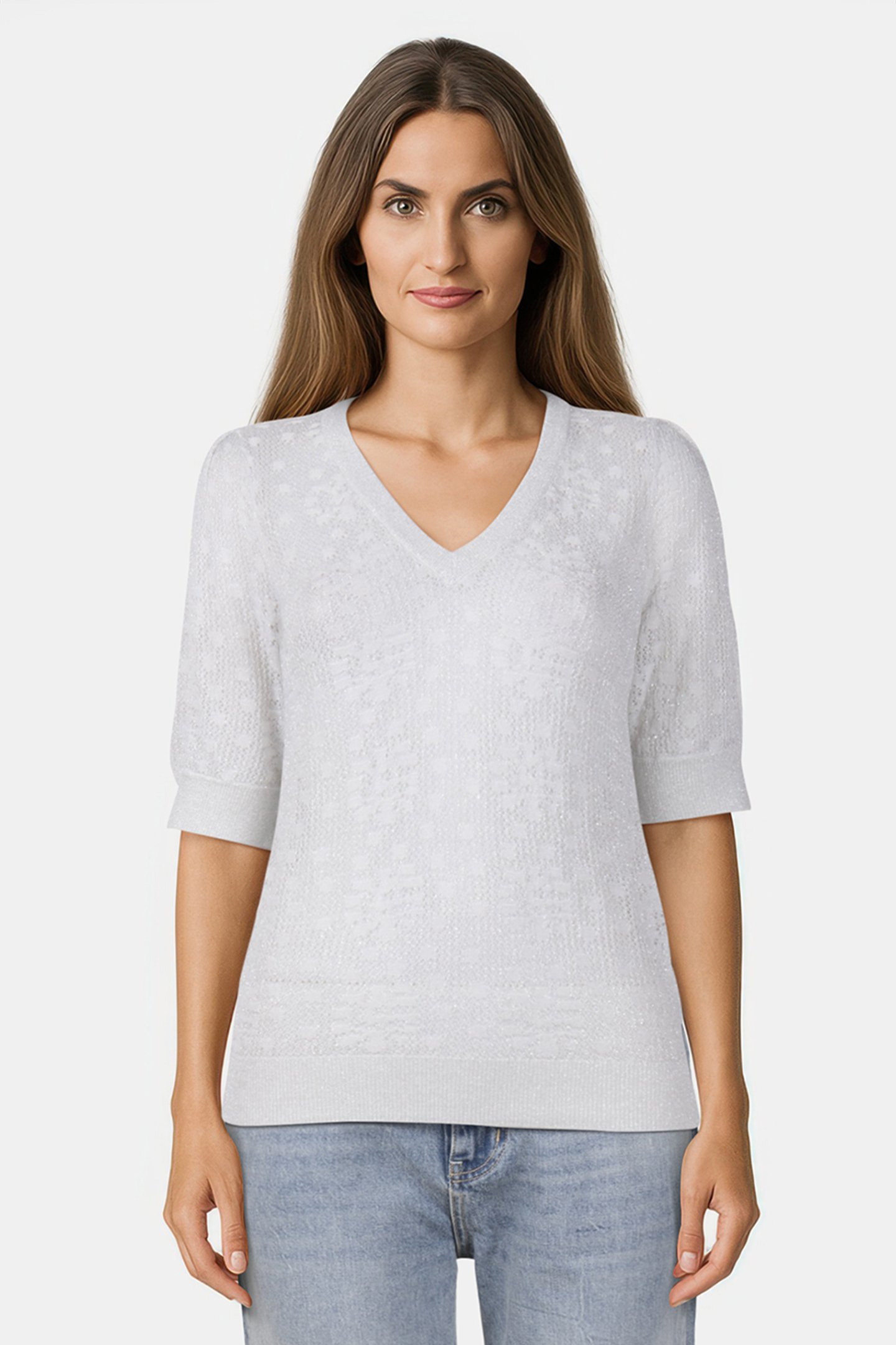 JUMPER LUREX AJOUR SILVER by Tramontana