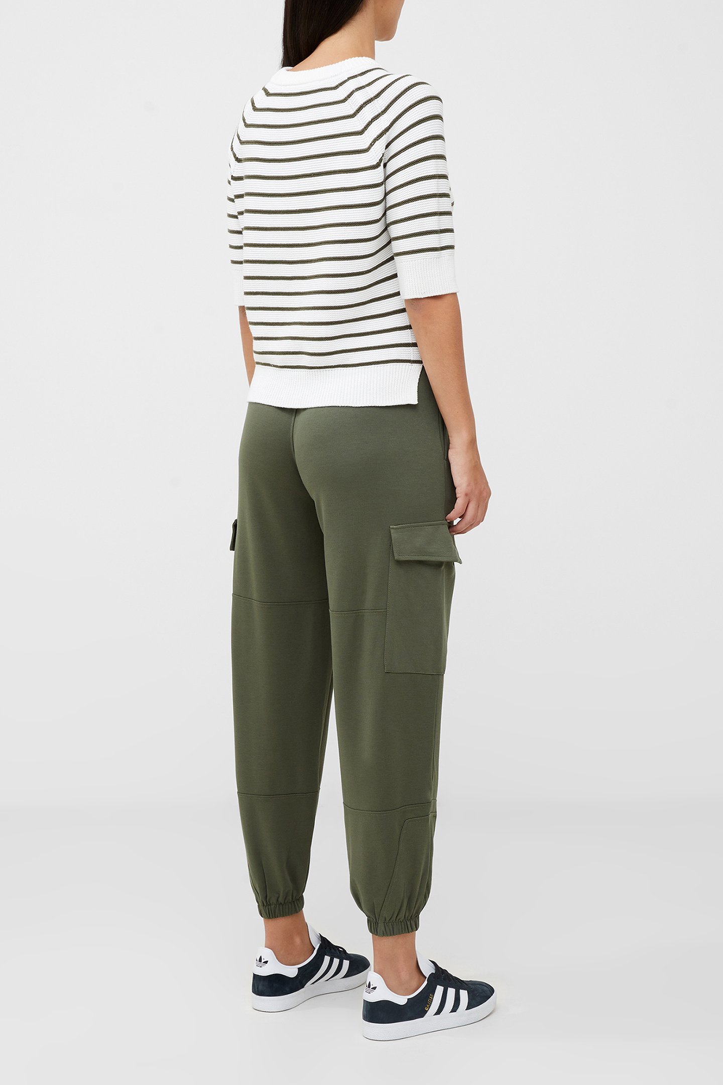 LILY MOZART STRIPE SHORT SU WHITE/OLIVE NIGHT 3