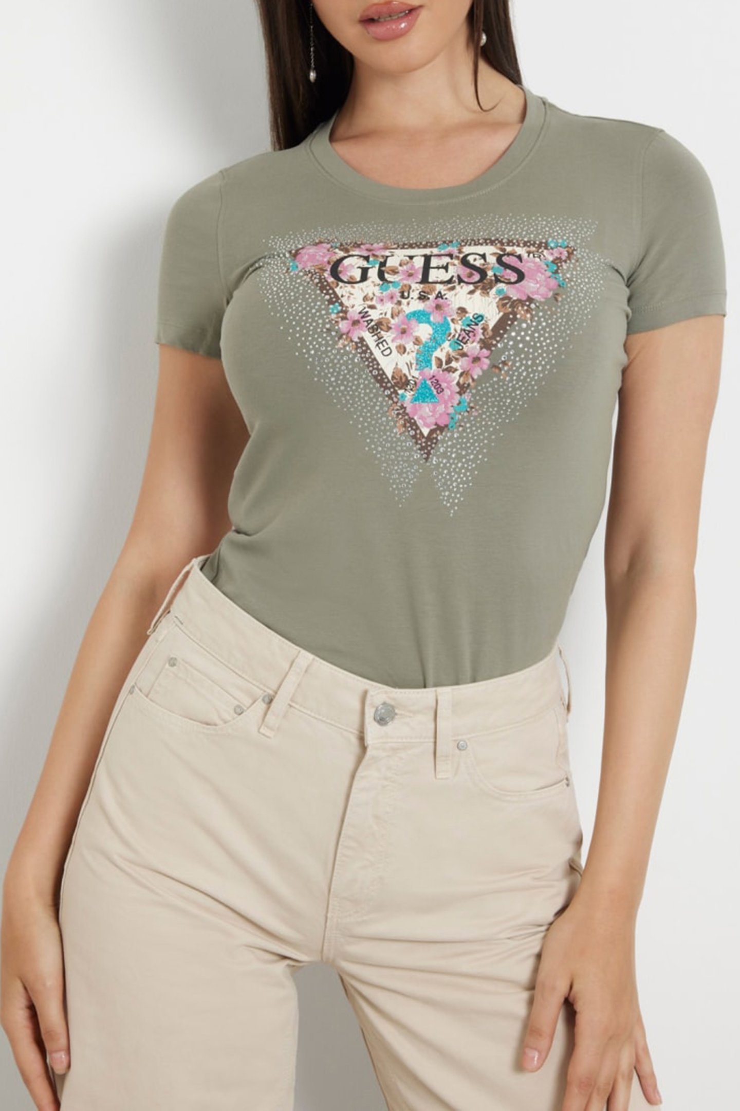 SS CN CHERRY FLOWER MOSSY GREEN by GUESS ECO