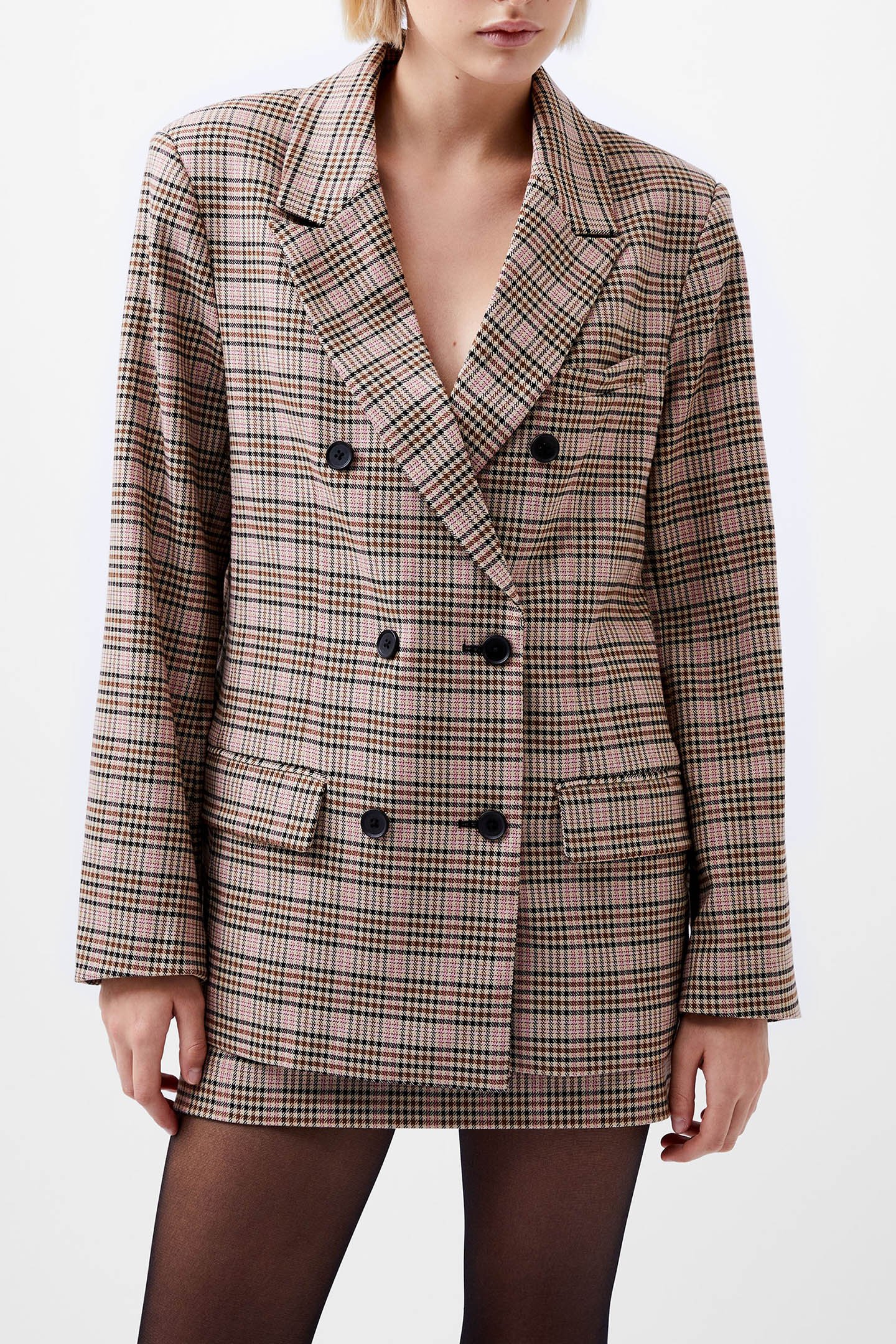 GINA CHECK BLAZER PINK CHECK by French Connection
