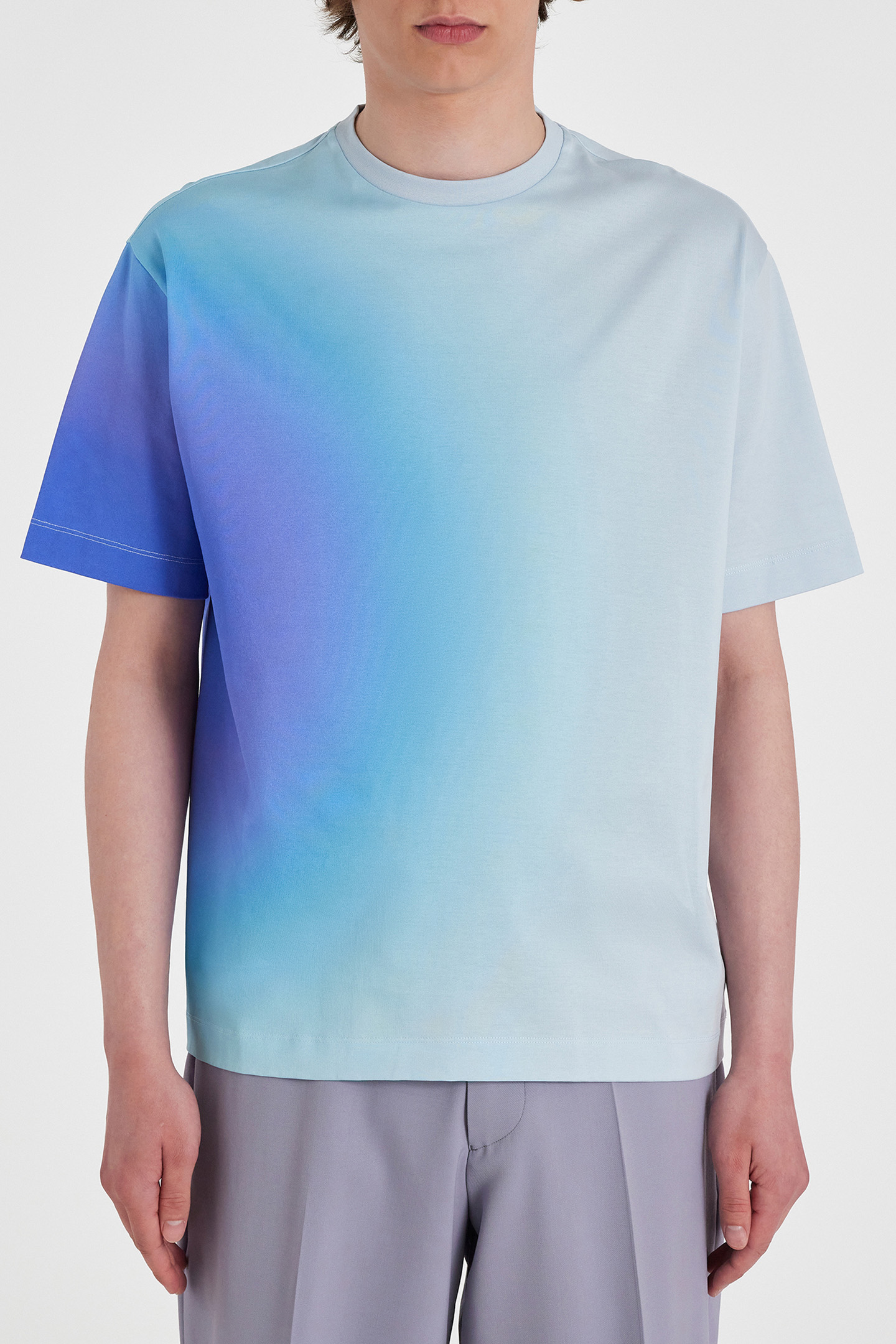 MENS TSHIRT OMBRE DOT PRINT BLUE 1