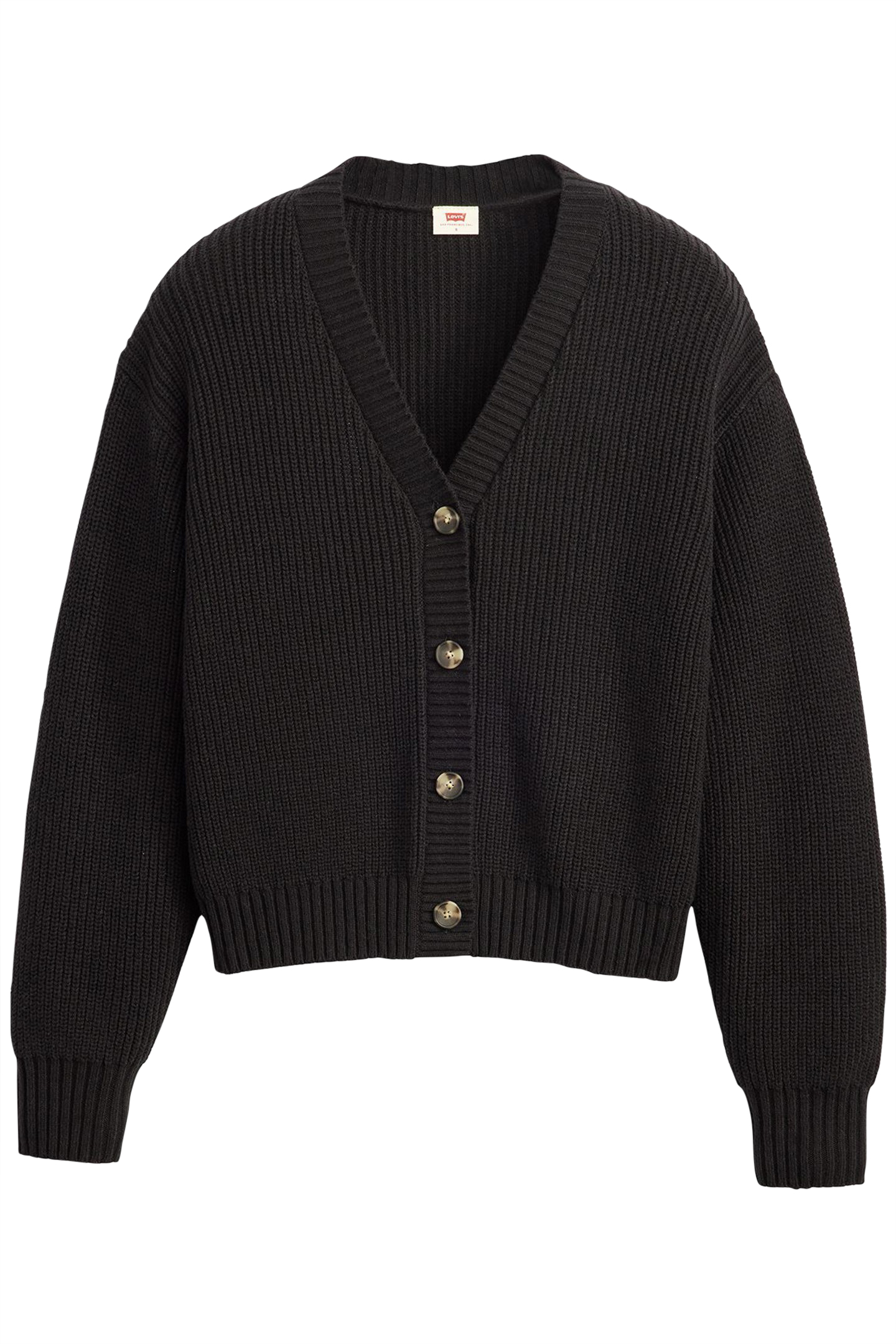 SNOWFLAKE CARDIGAN CAVIAR COTTON/POLY 3