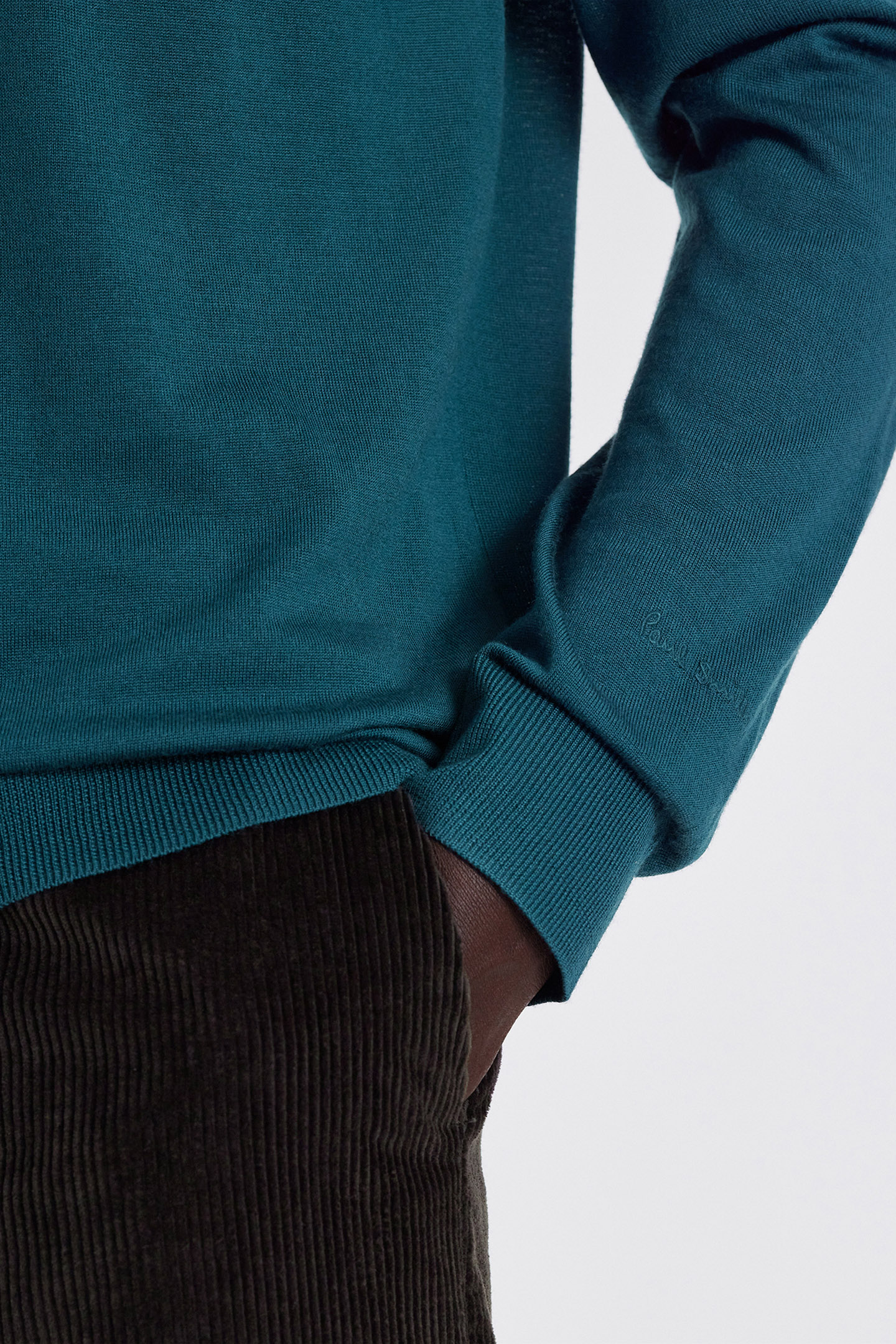 MENS SWEATER V NECK PETROL BLUE 5