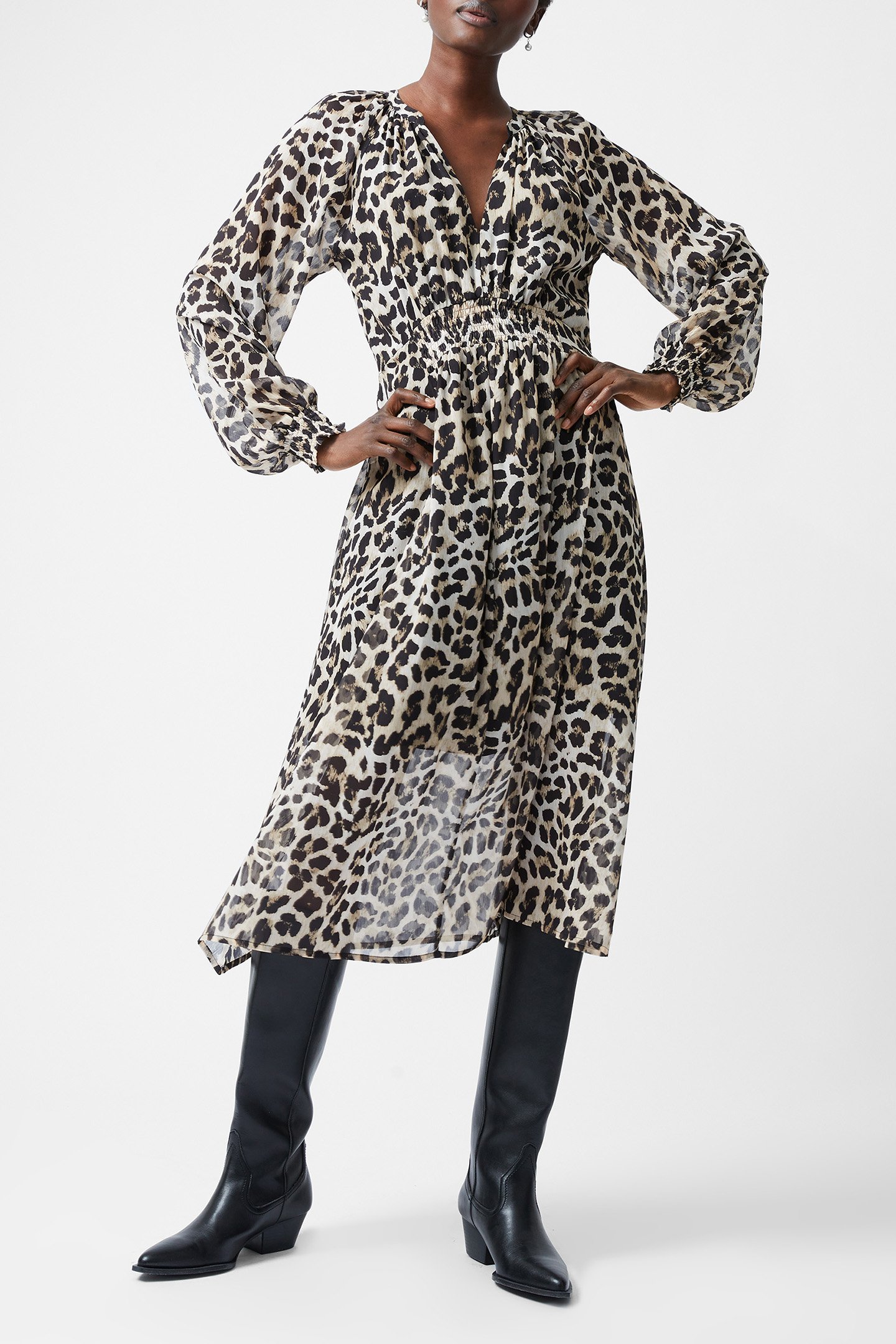 FT LEOPARD L/S GTTE DRESS LEOPARD by French Connection
