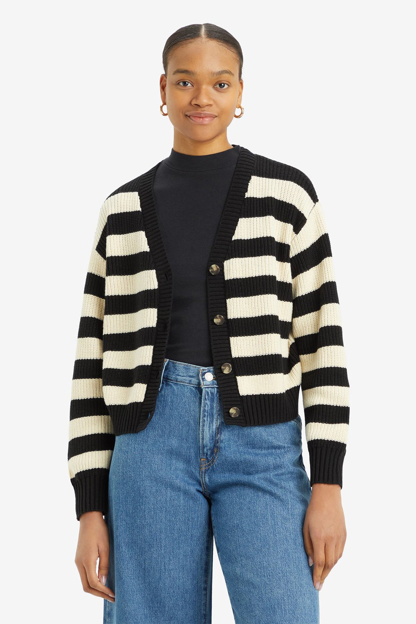 SNOWFLAKE CARDIGAN BUTTERFLY STRIPE CAVIAR by Levi's