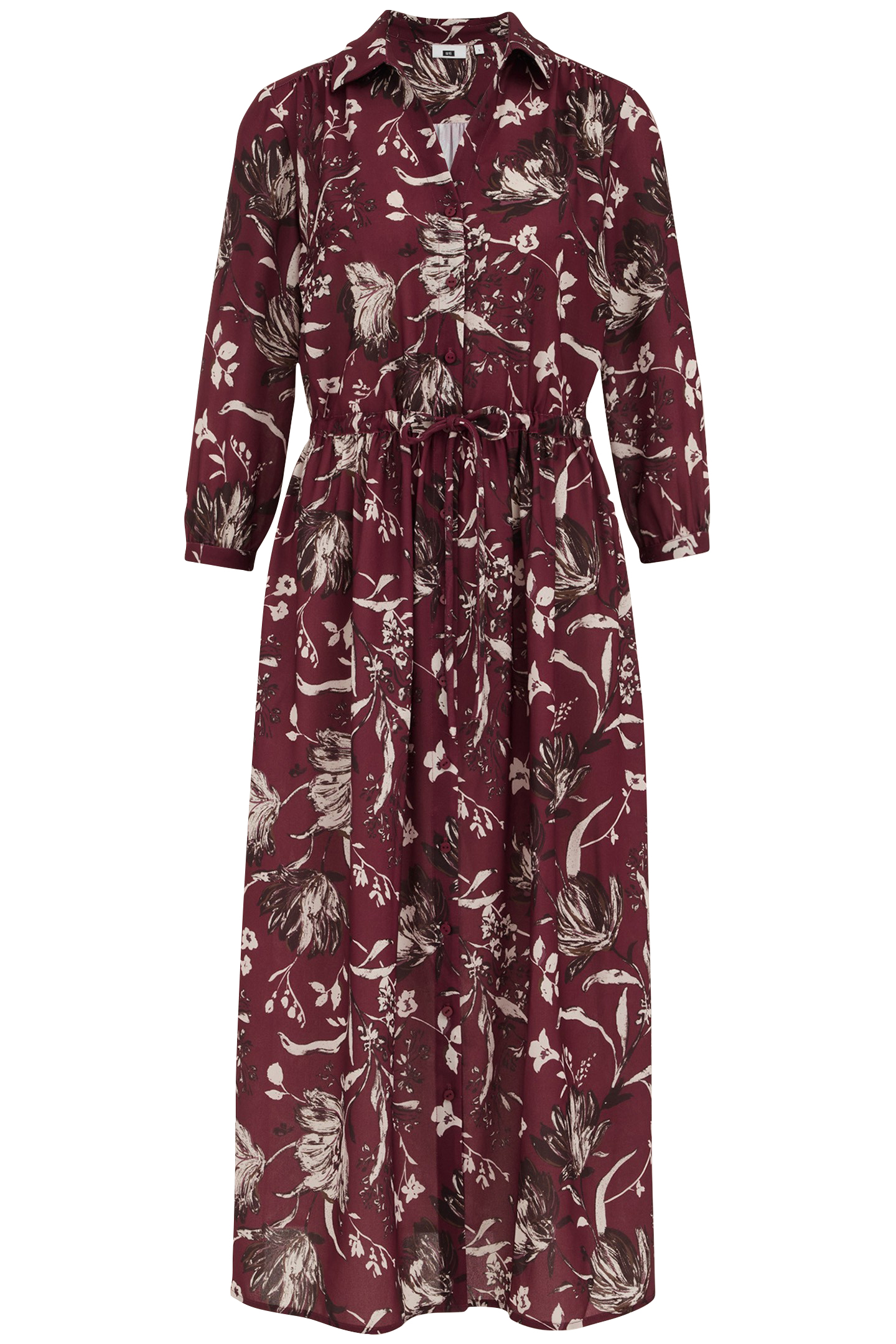 DRESS MID LENGTH BURGUNDY RED 3