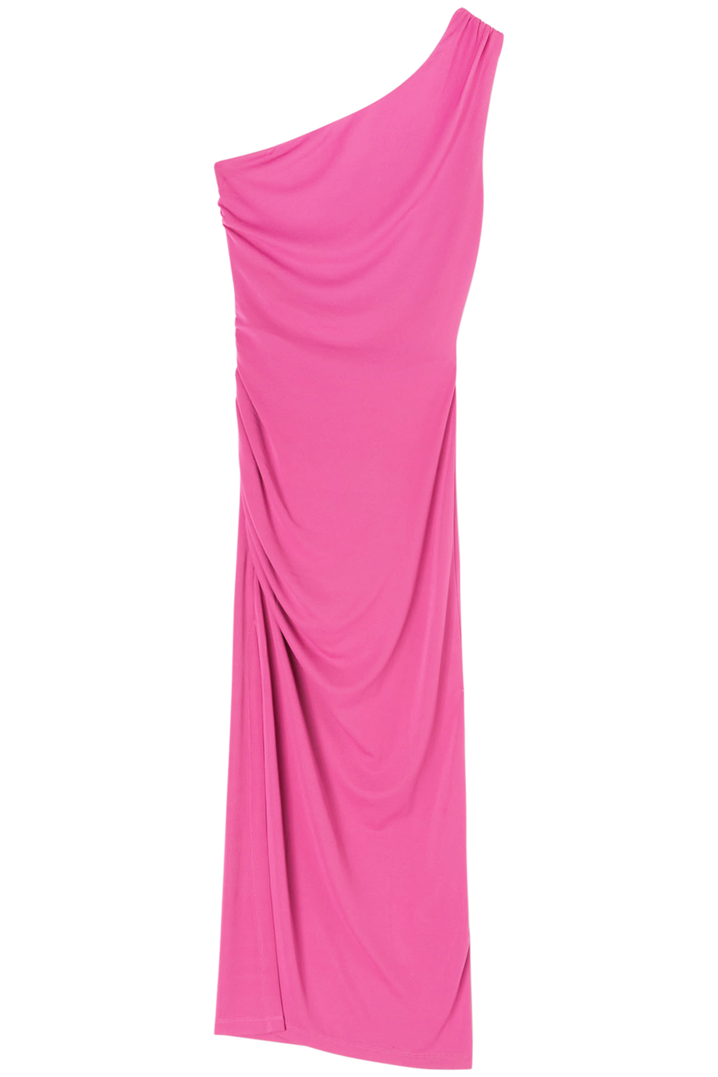 ONE-SHOULDER DRESS WITH GATHERS FUCSIA by Motivi