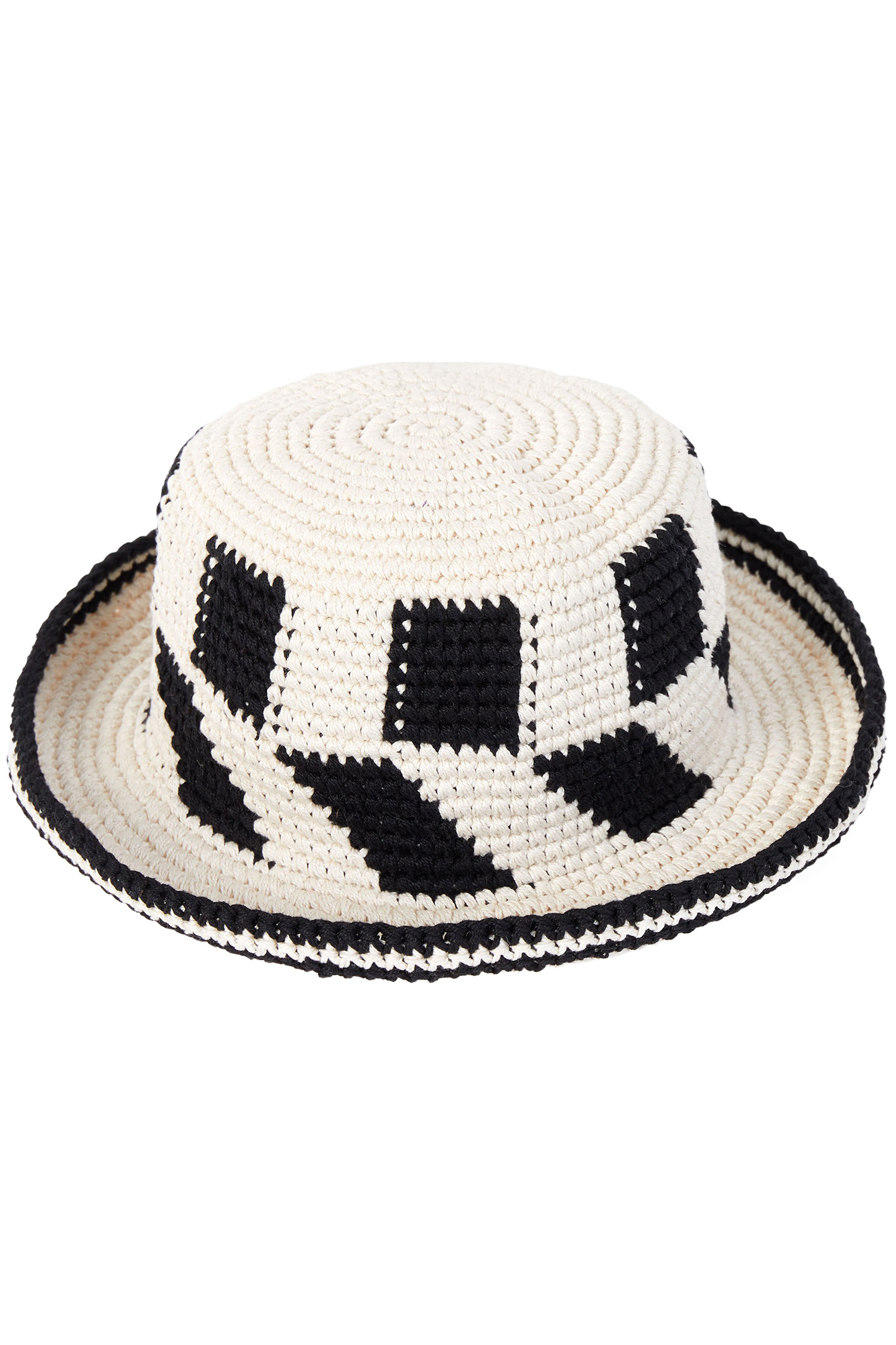 CROCHET HAT ECRU/BLACK by French Connection