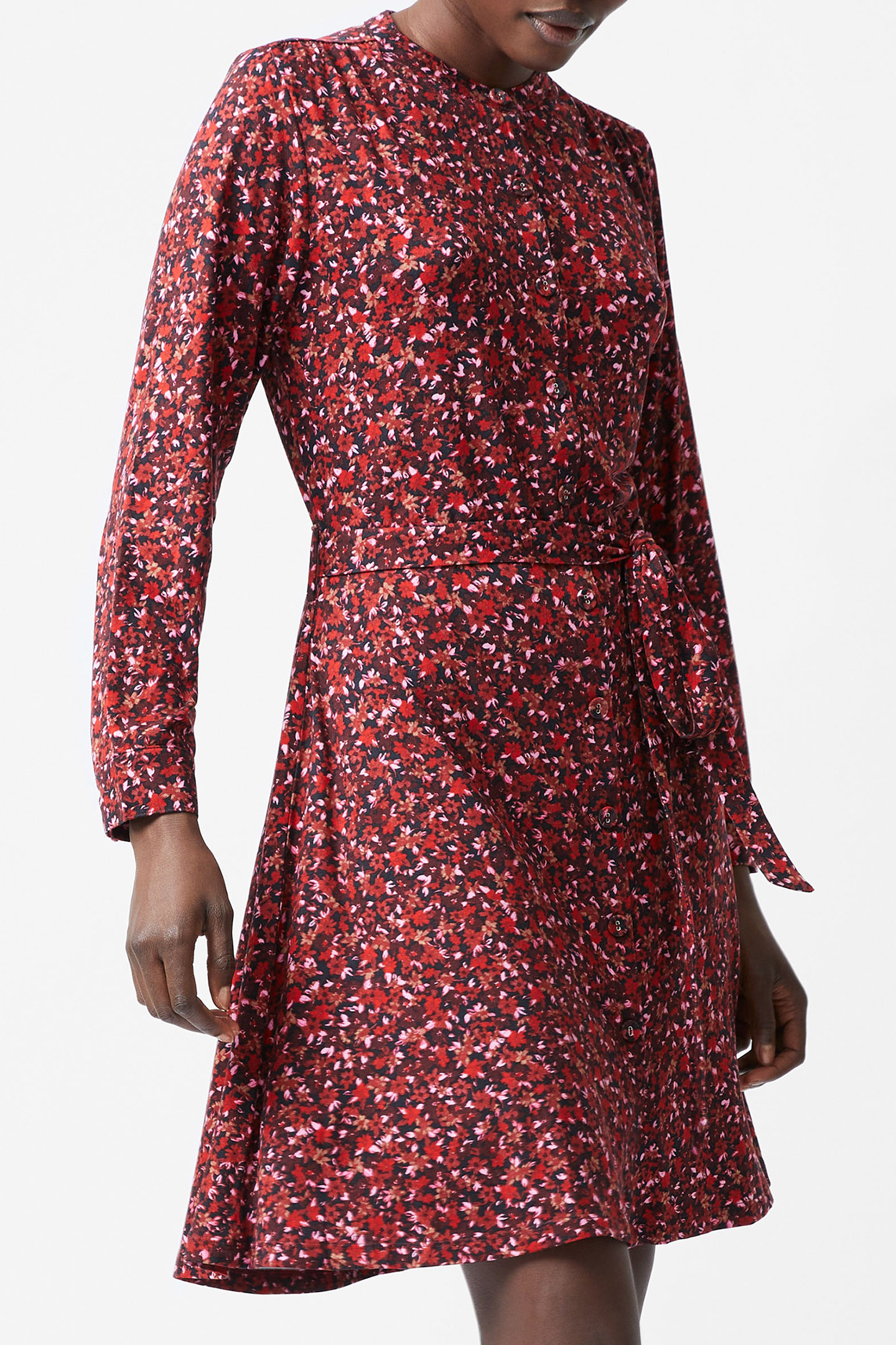 CLARA HENLEY SHIRT DRESS M BLACKOUT MULTI 4