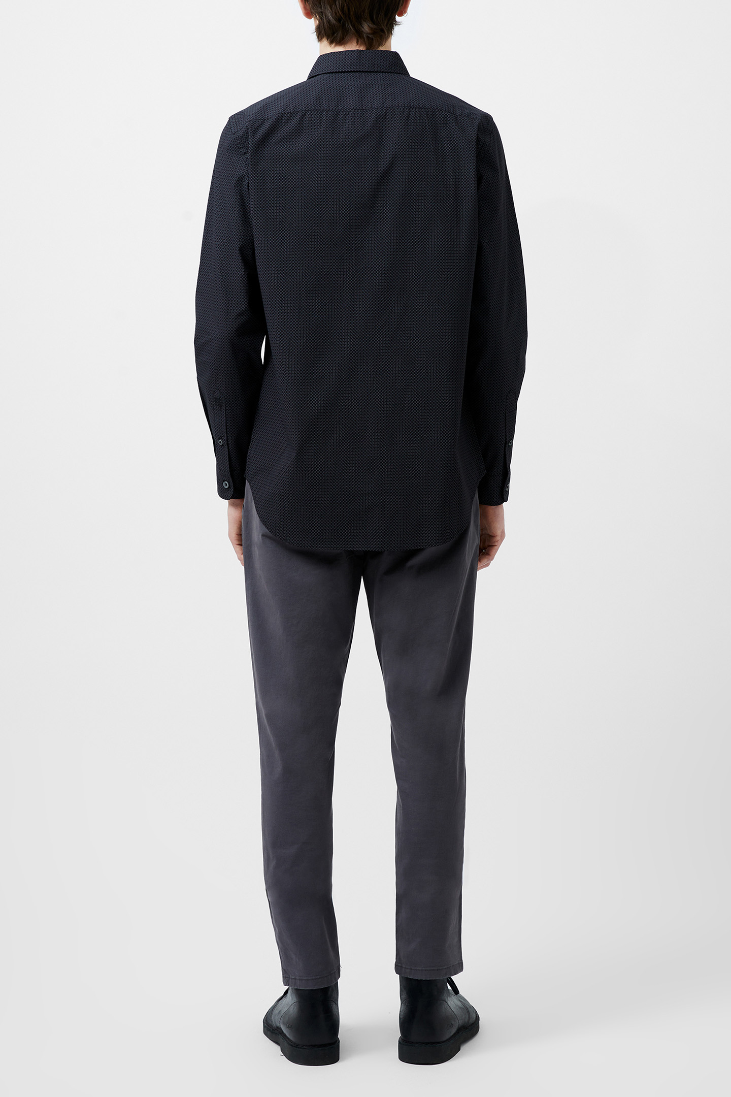 REGULAR FIT/CLASSIC COLLAR BLACK GEO 3