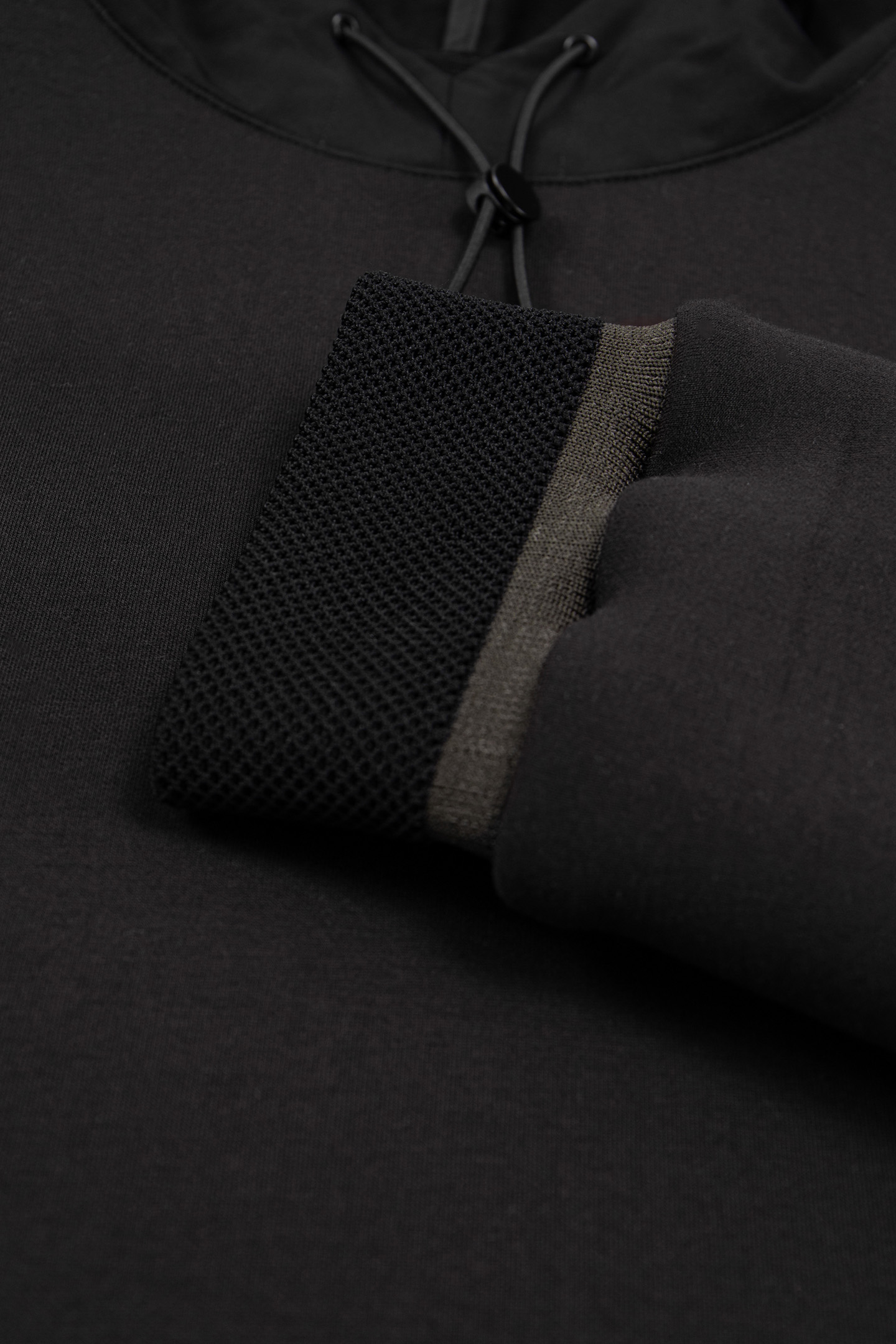 BLACK NEOPRENE HOODED SWEATSHIRT EASY CARE HOMME 7