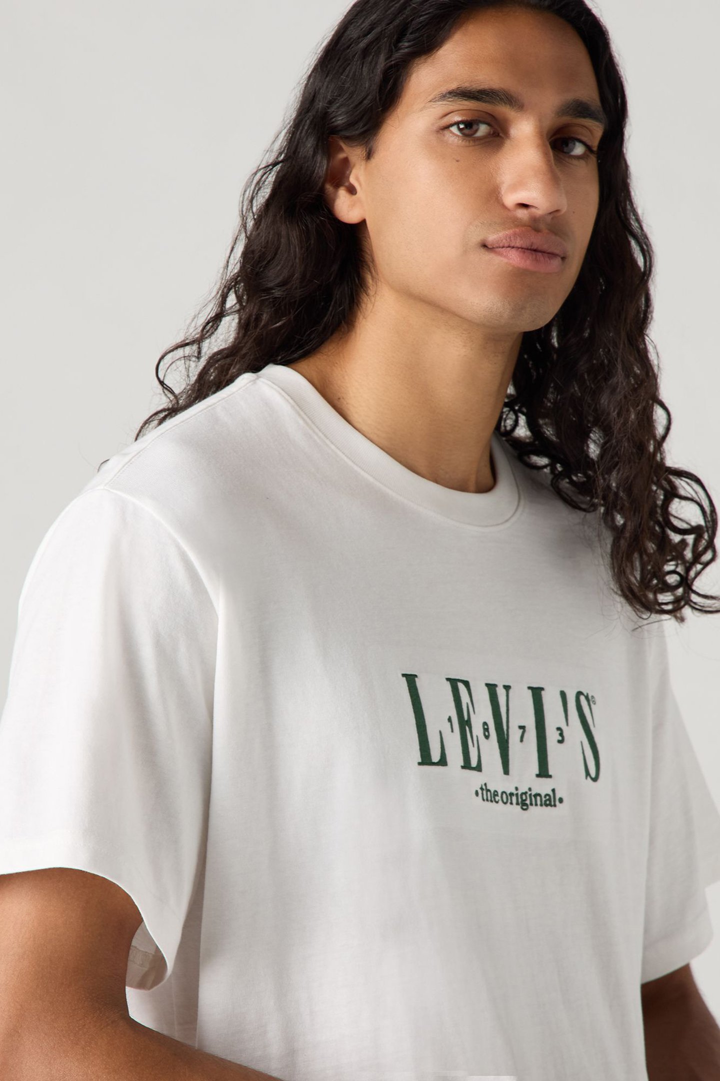 SS RELAXED FIT TEE SERIF LOGO WHITE GRAPHIC 4