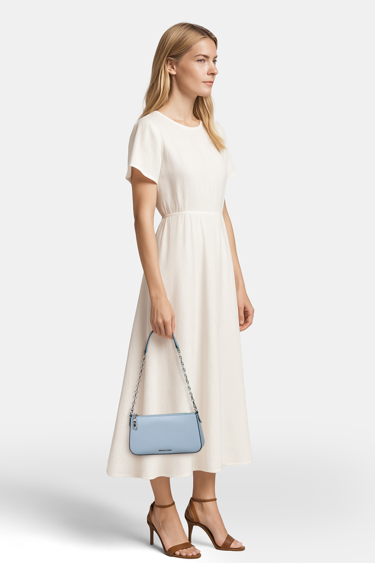 MEDIUM POUCHETTE SHOULDER BAG IN LIGHT BLUE 2