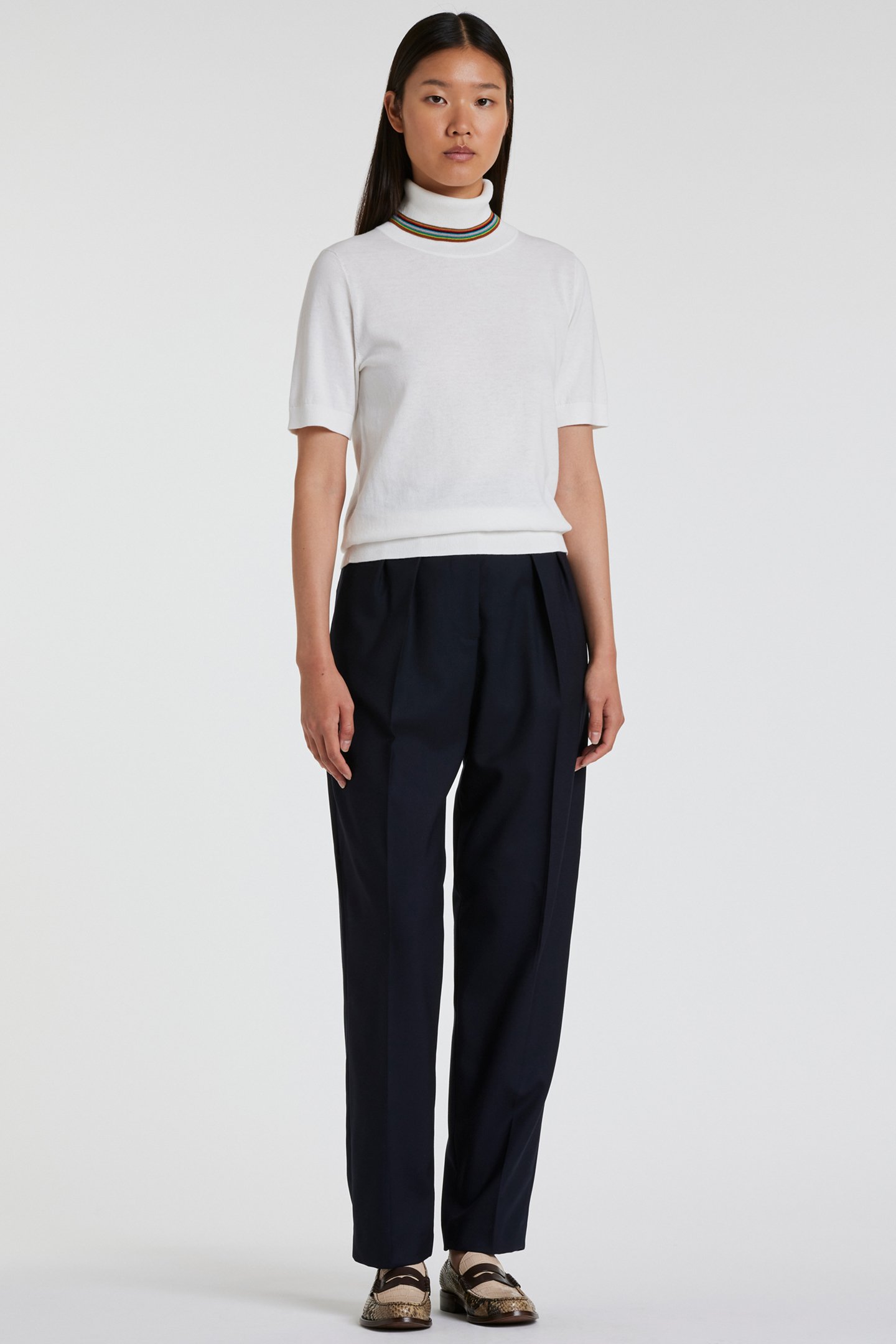 WOMENS KNITTED SS TOP PARCHMENT 3