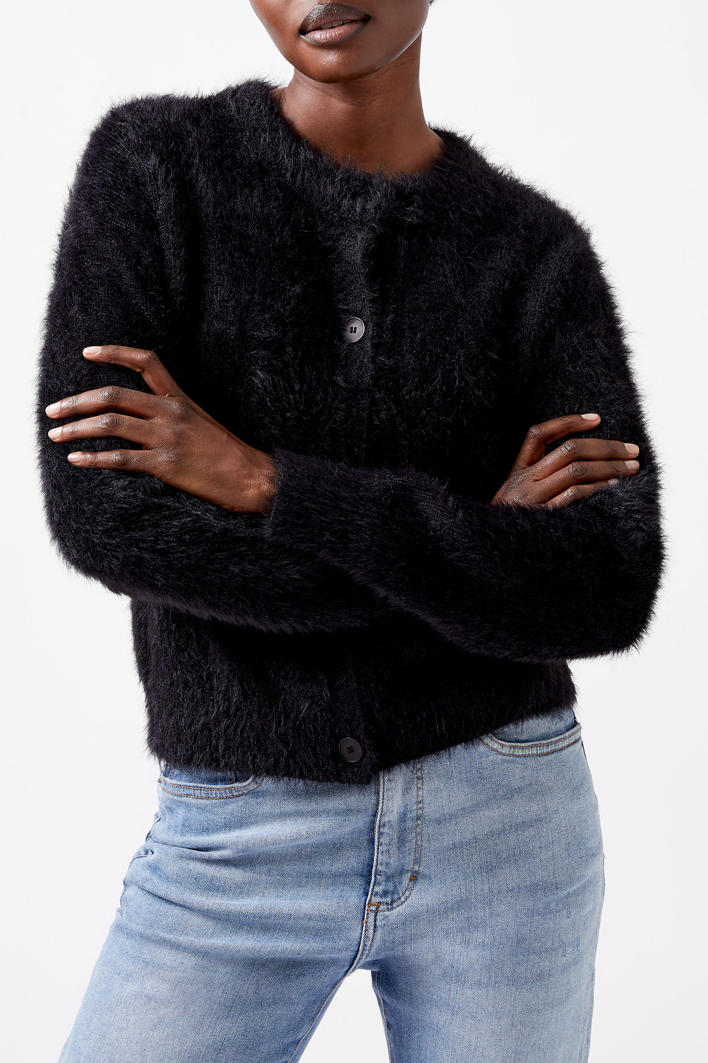 MOLLY FEATHER LS CARDIGAN BLACKOUT 1