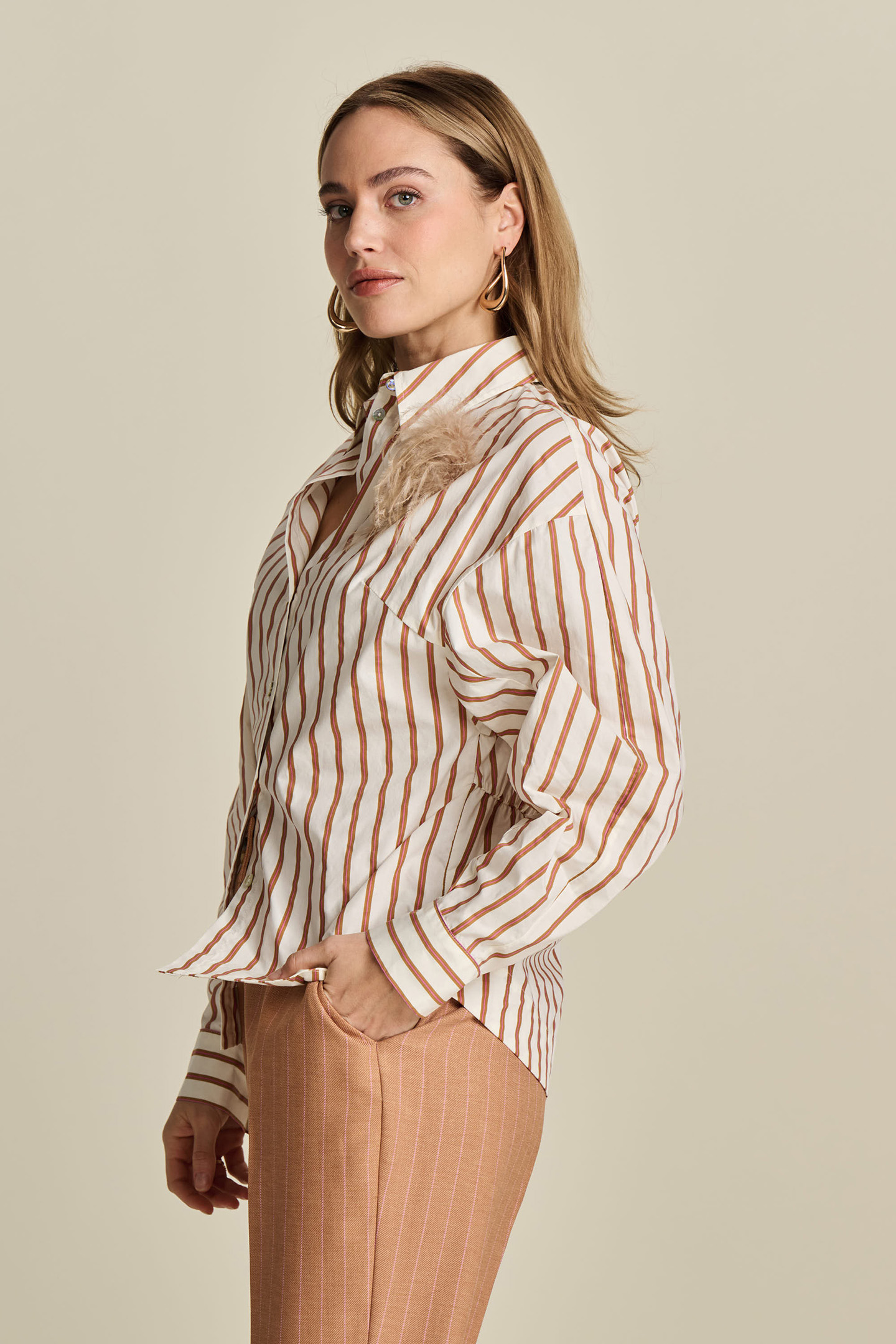 BLOUSE - STRIPED POPLIN WHITE 4