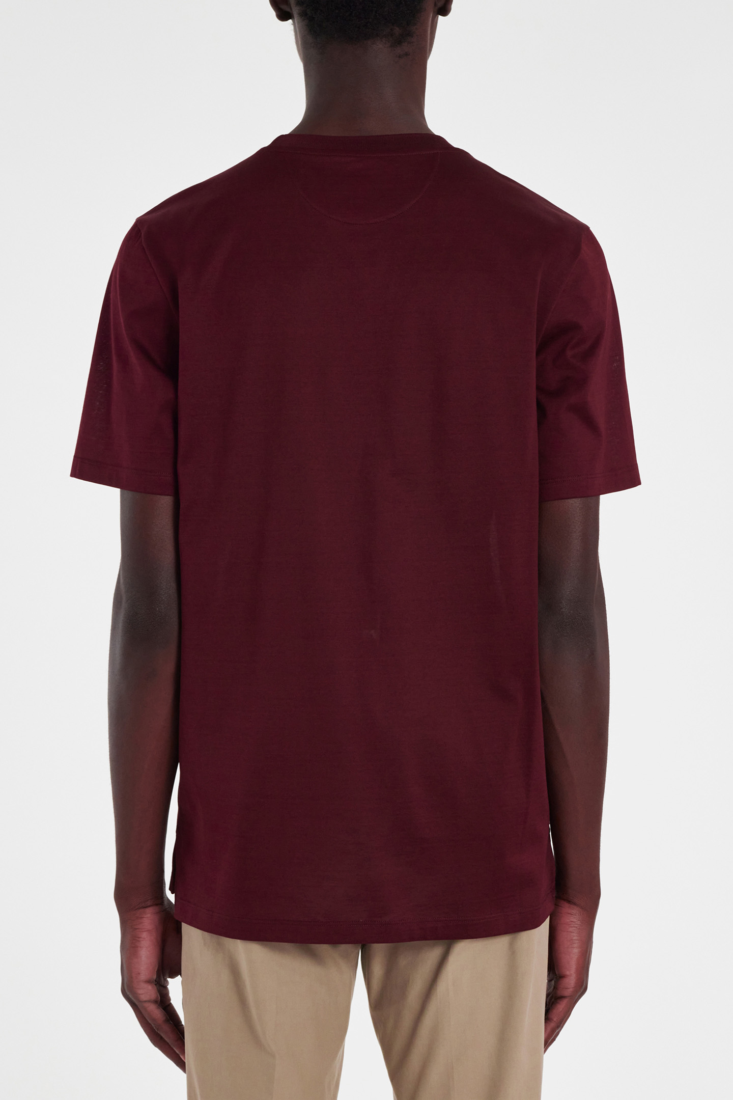 TSHIRT STRIPE PKT DARK RED ALT 2